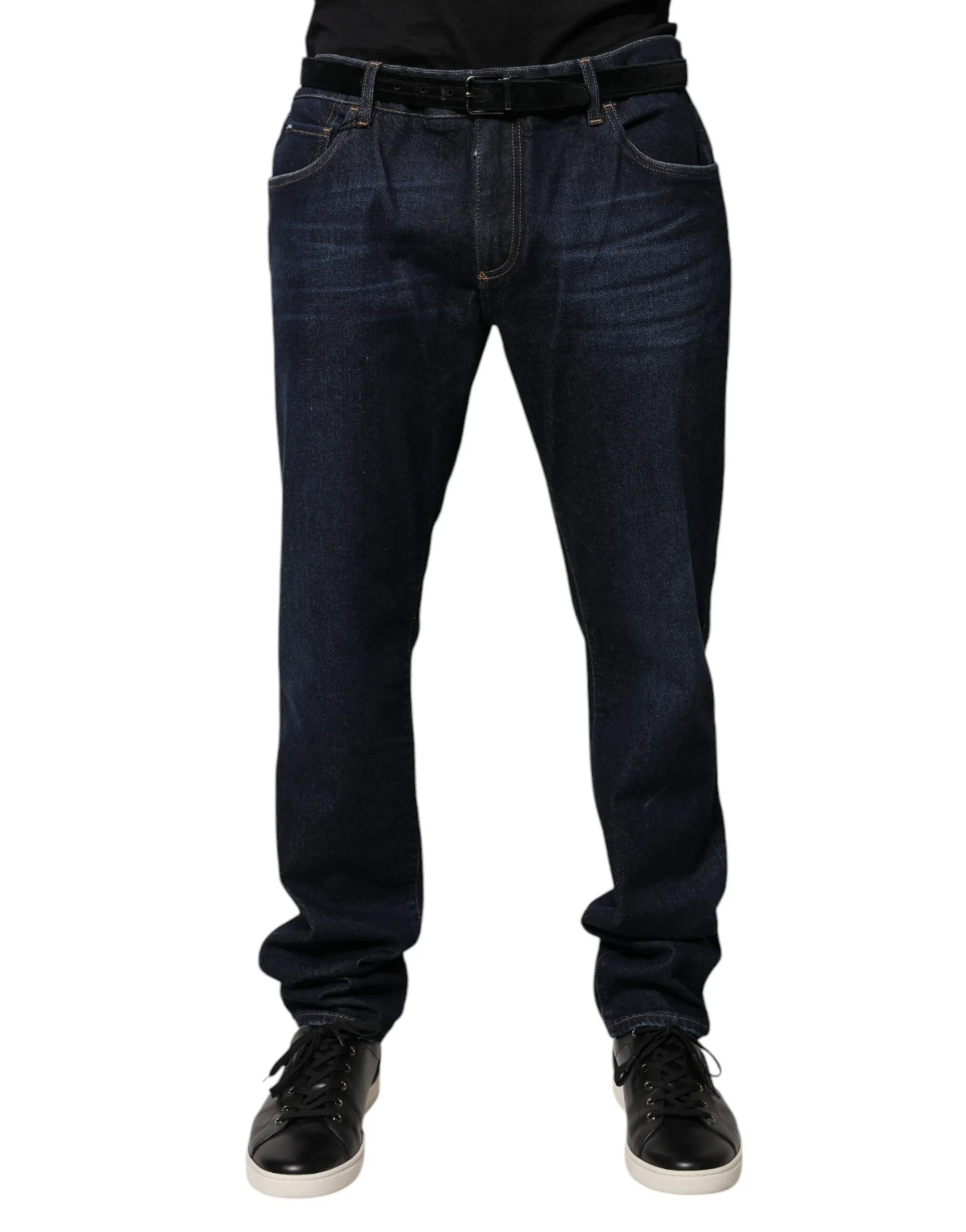 Dolce & Gabbana Men's Dark Blue Cotton Skinny Denim Jeans