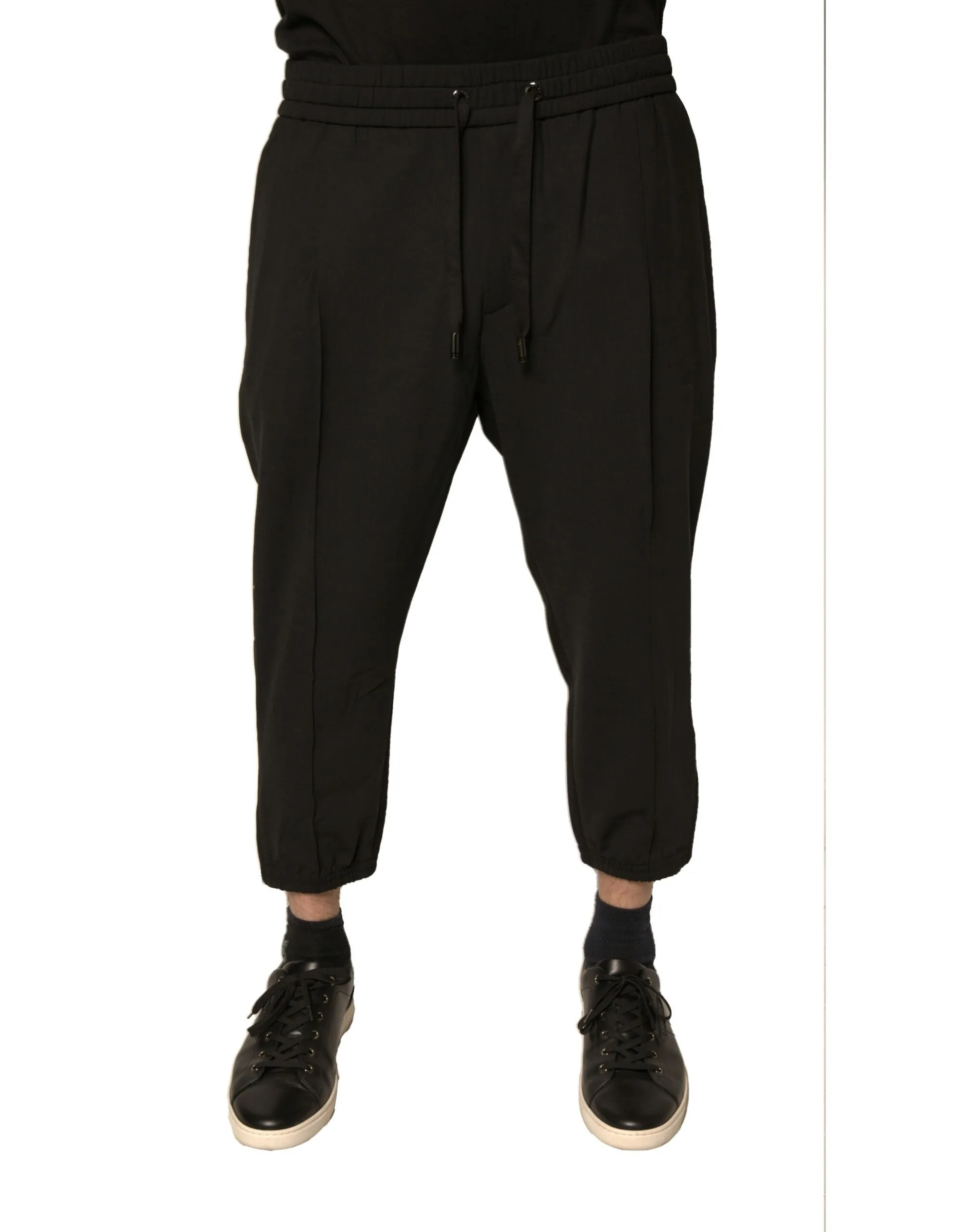 Dolce & Gabbana Men's Black Wool Jogger Jogging Pants