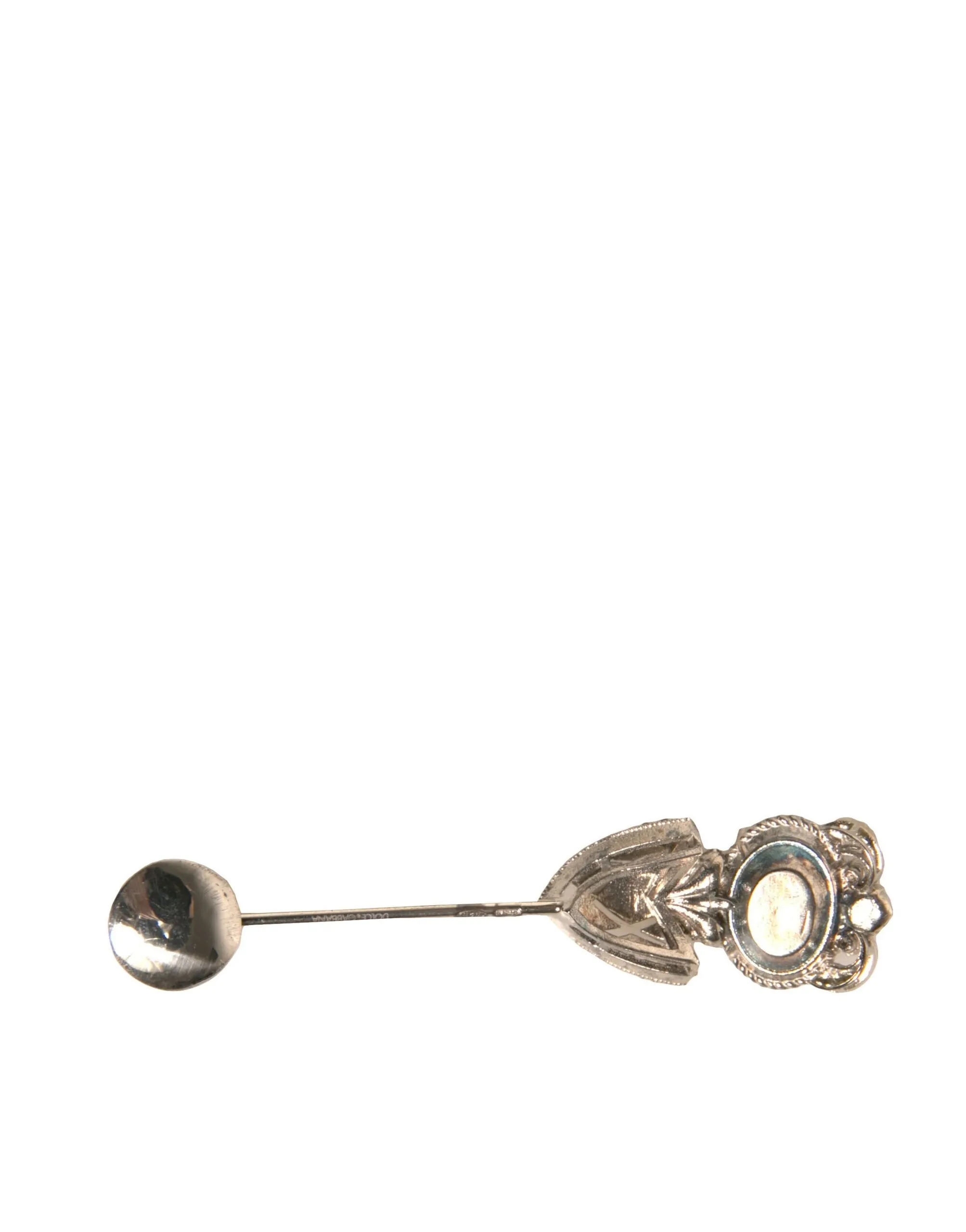 Dolce & Gabbana Men's Silver 925 Sterling Silver Crystals Pin Collar Brooch