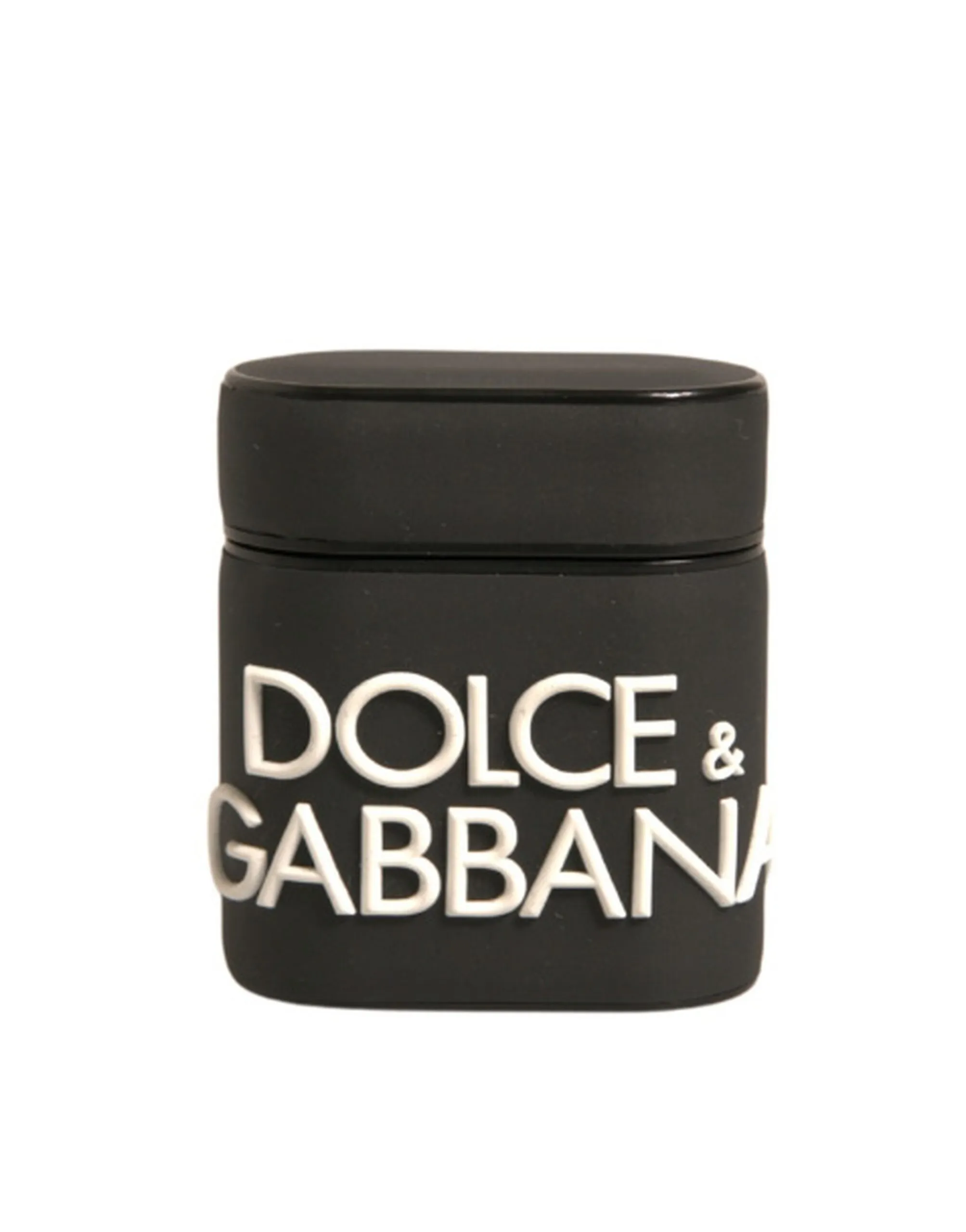 Dolce & Gabbana Men's Black White Silicone Embossed Logo Airpods Case