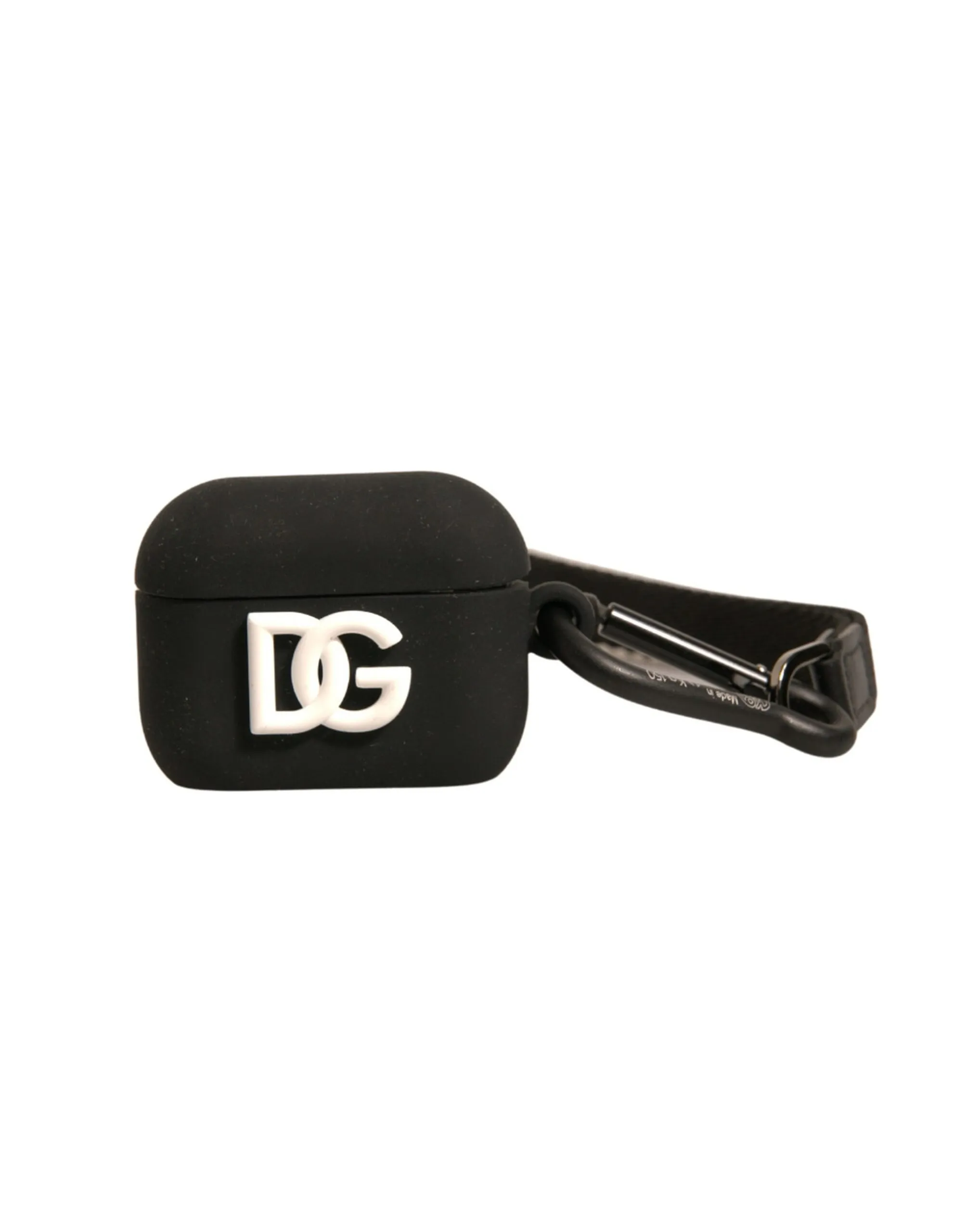 Dolce & Gabbana Men's Black Silicone Rubber Logo Embossed Airpods Case