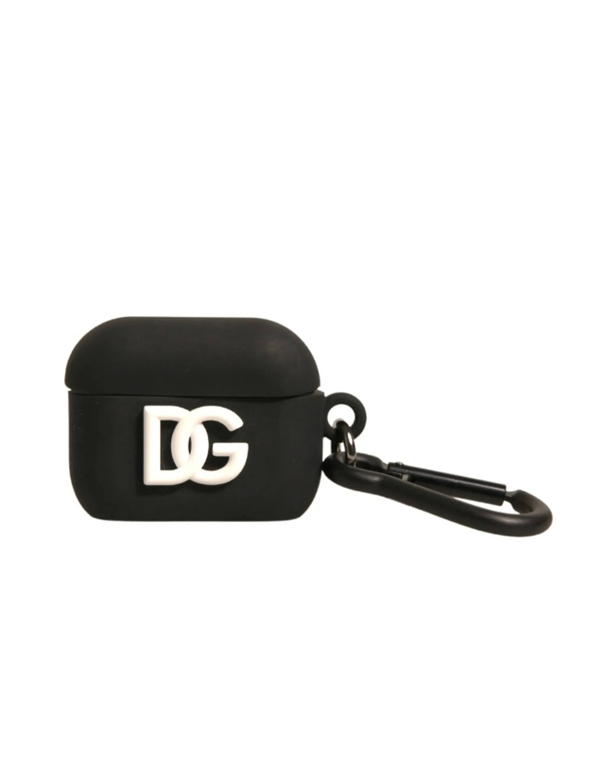 Dolce & Gabbana Men's Black Silicone Rubber Logo Embossed Airpods Case