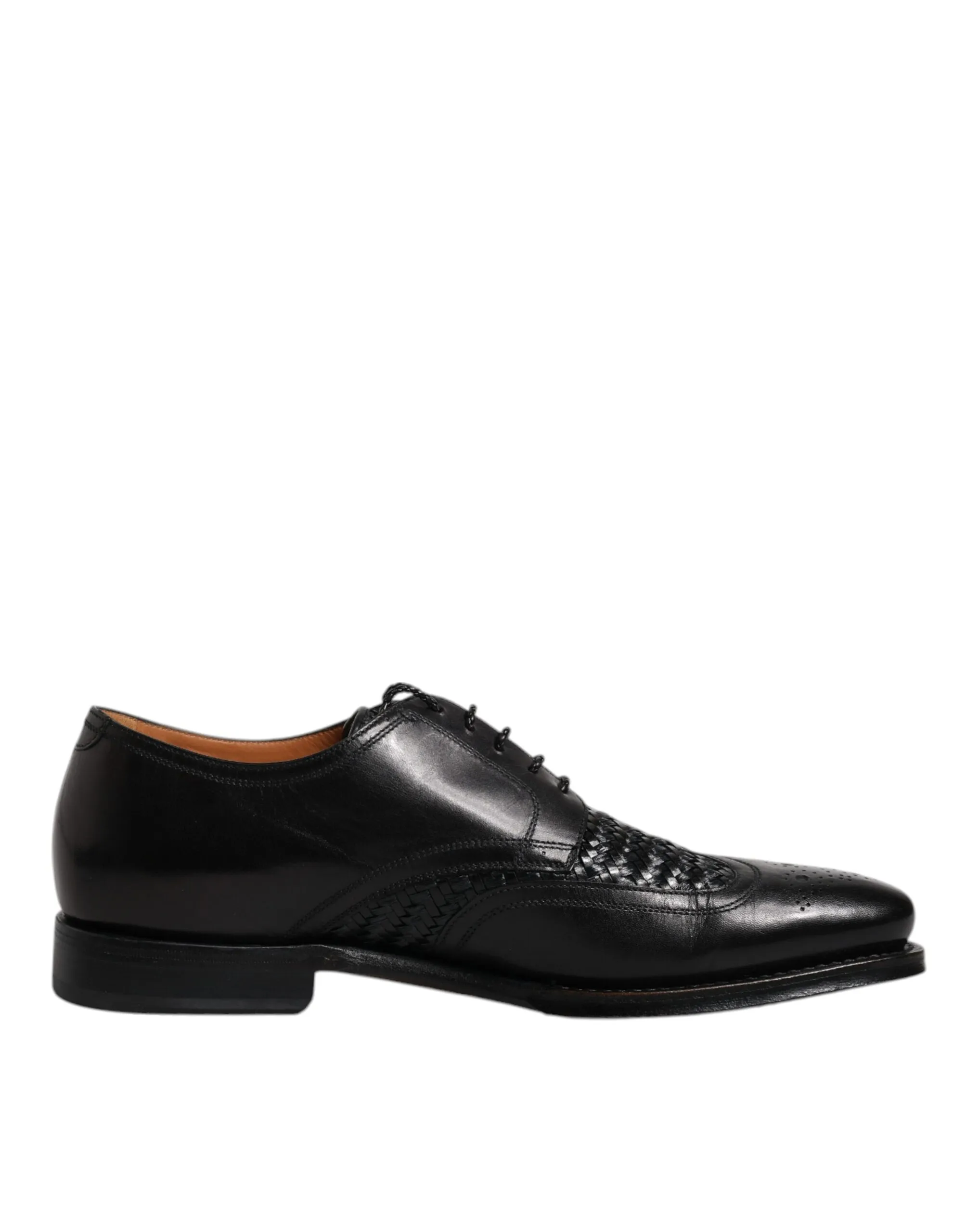Dolce & Gabbana Men's Black Leather Derby Wingtip Lace Up Formal Dress Shoes