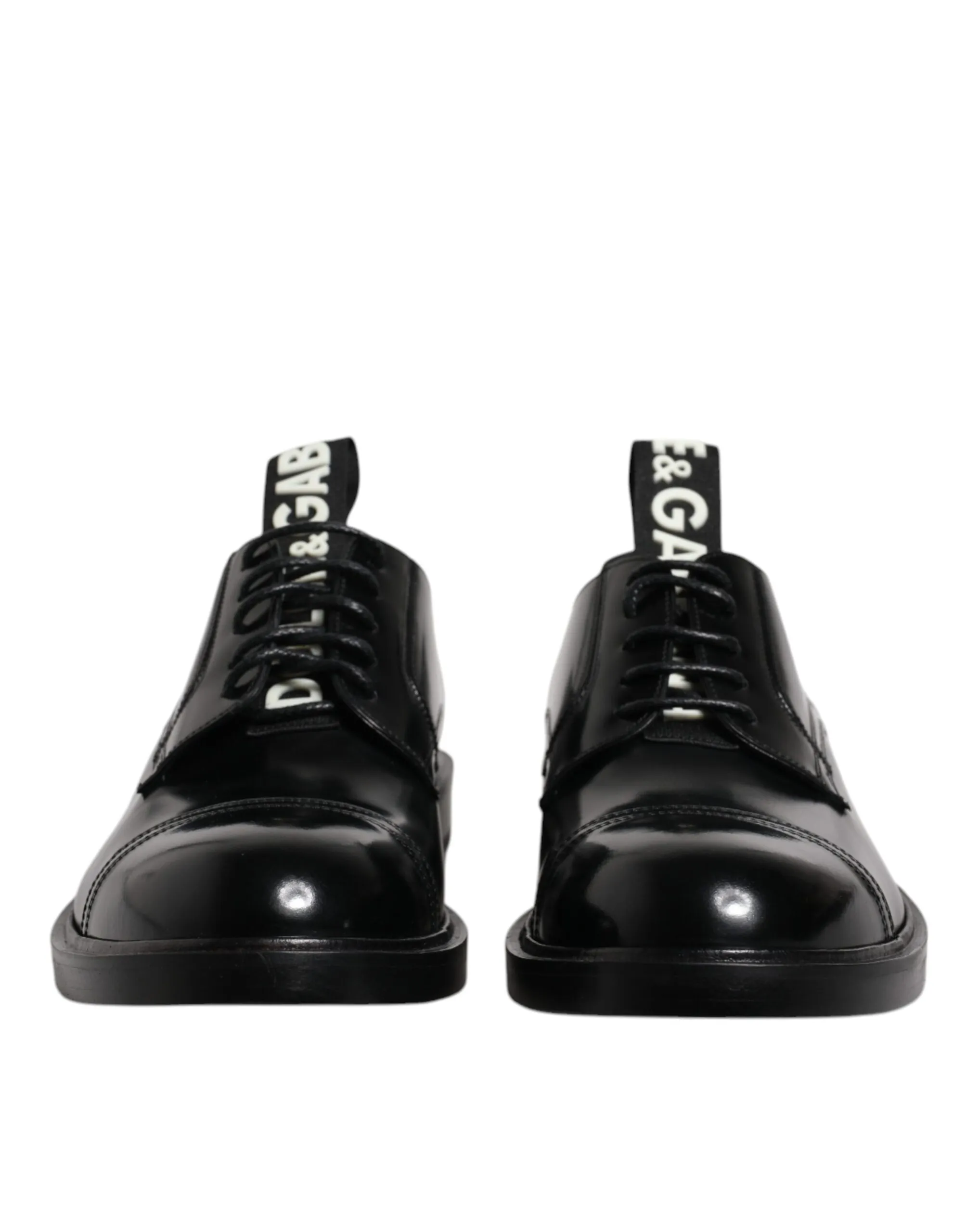 Dolce & Gabbana Men's Black Patent Leather Derby Lace Up Formal Dress Shoes