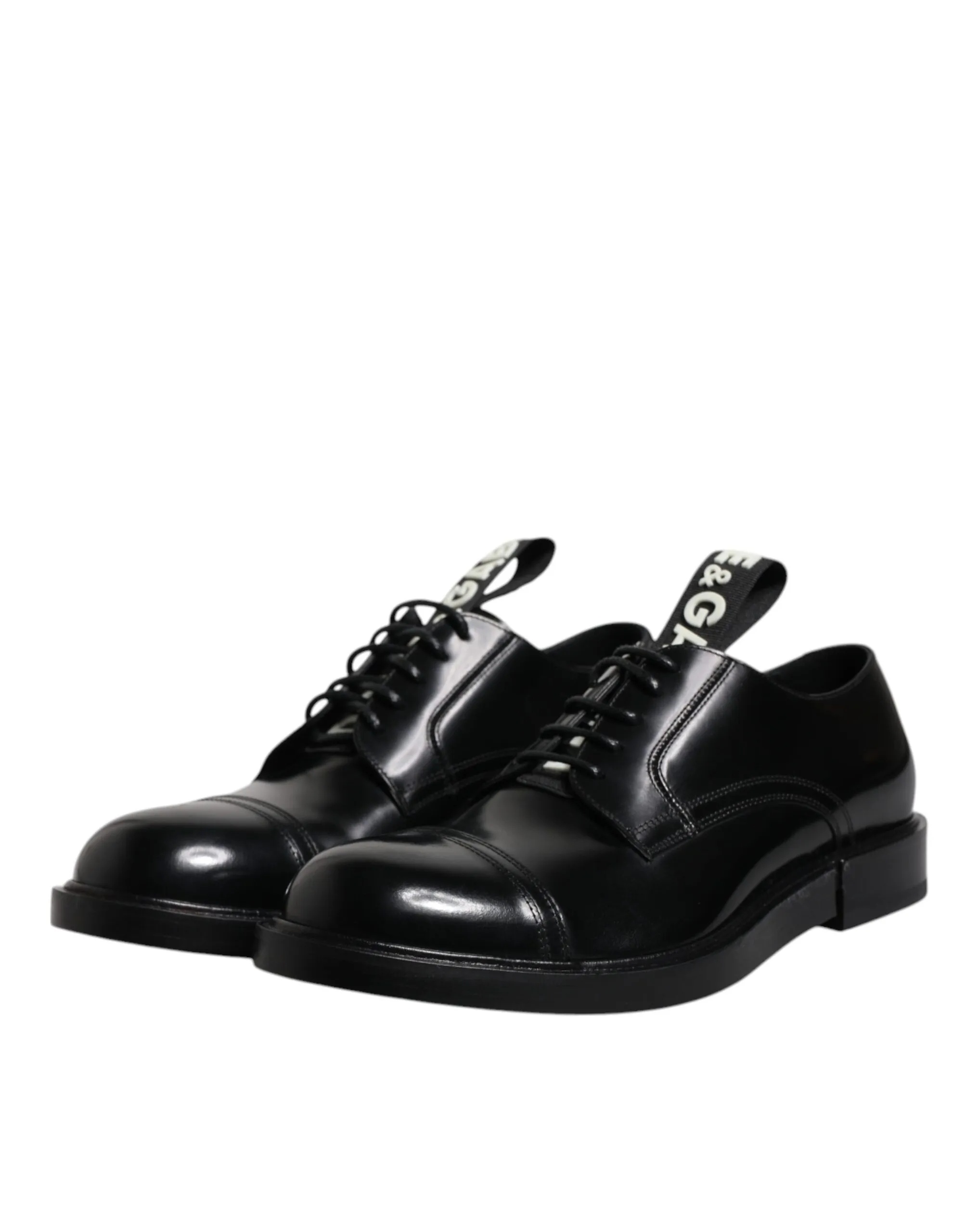 Dolce & Gabbana Men's Black Patent Leather Derby Lace Up Formal Dress Shoes