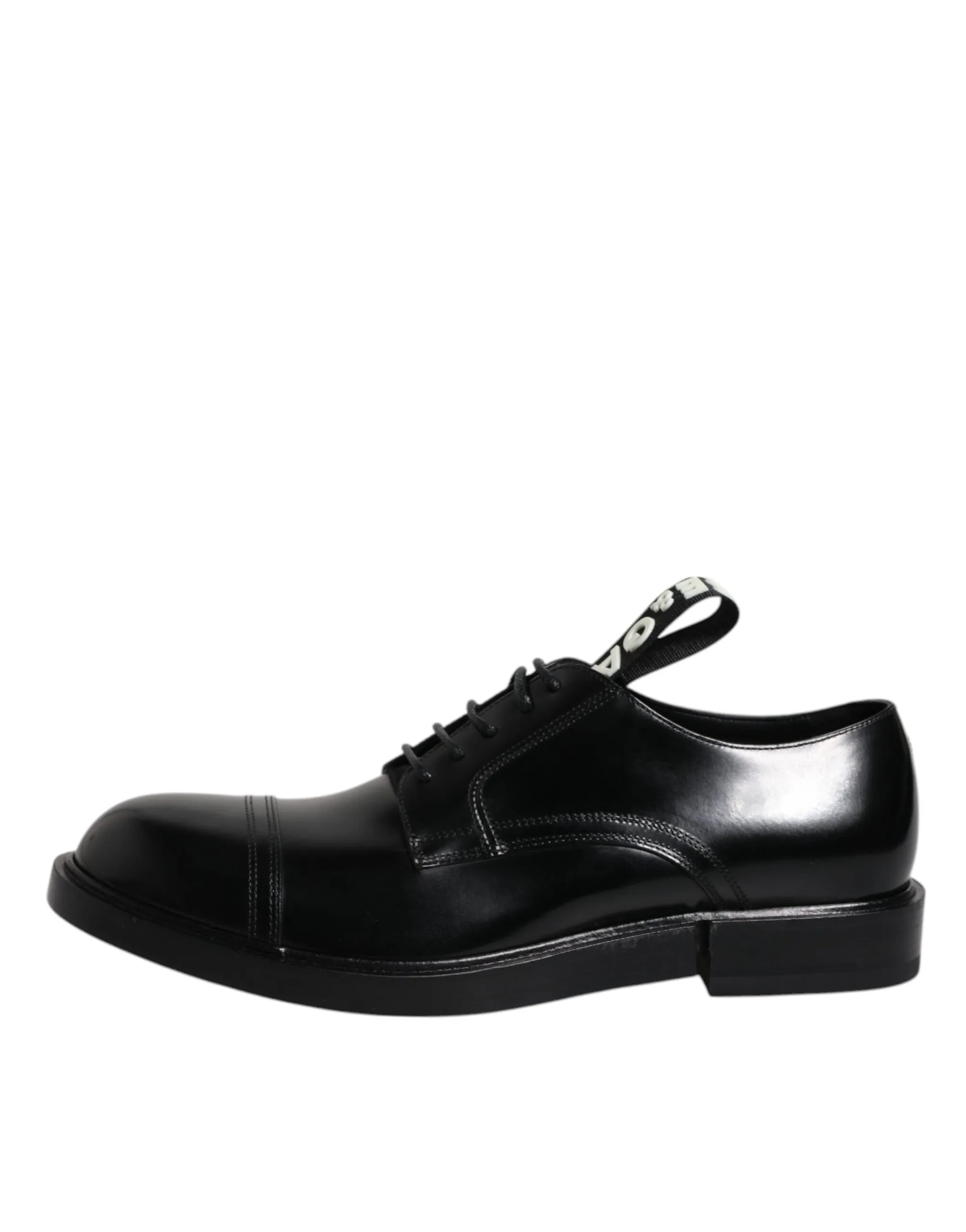 Dolce & Gabbana Men's Black Patent Leather Derby Lace Up Formal Dress Shoes