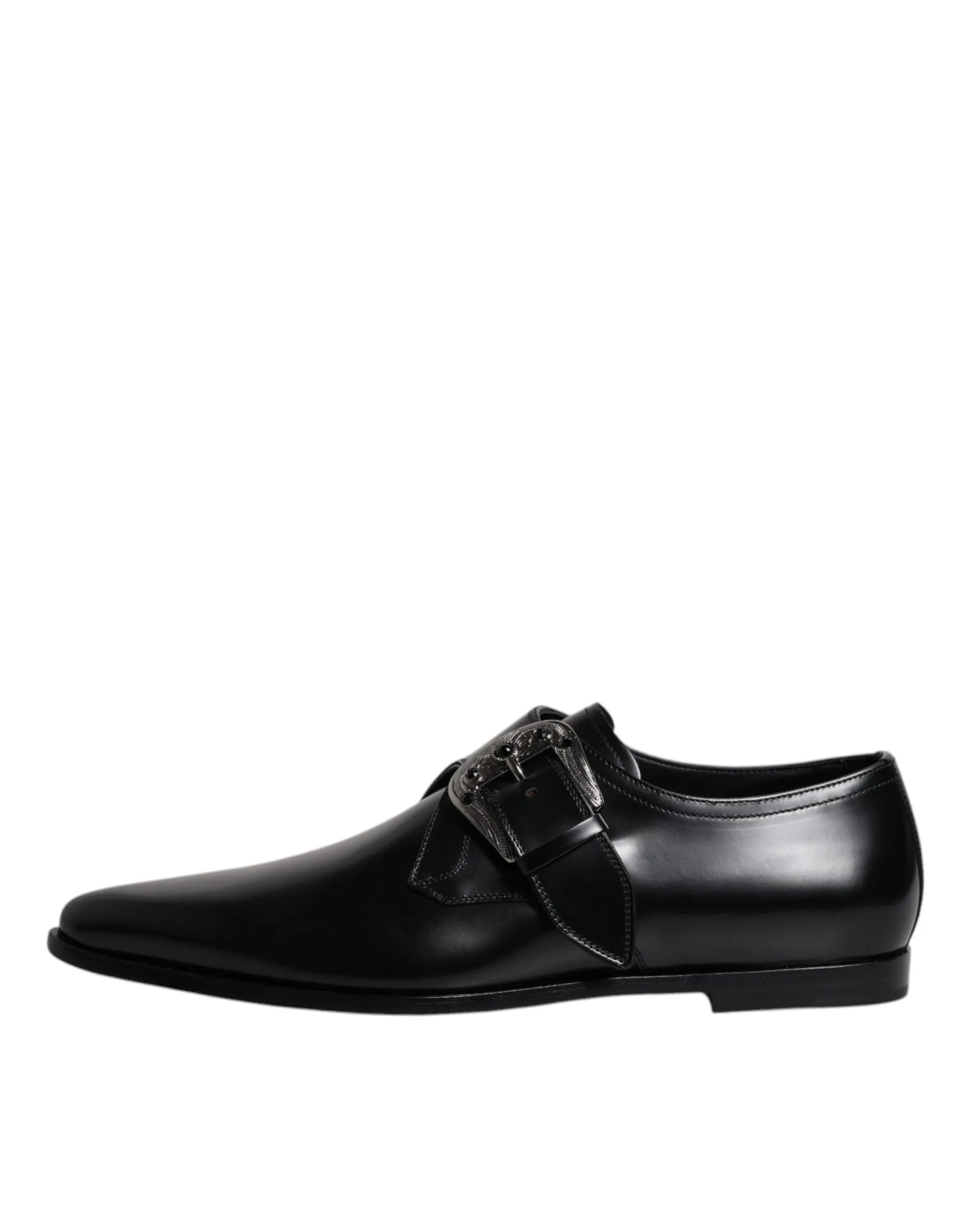Dolce & Gabbana Men's Black Leather Monk Strap Derby Formal Shoes