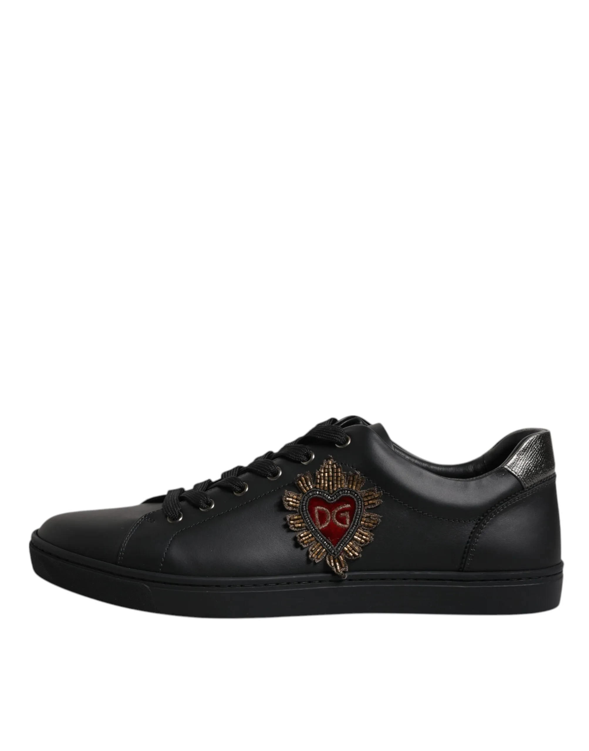 Dolce & Gabbana Men's Black London Sacred Heart Sneakers Shoes