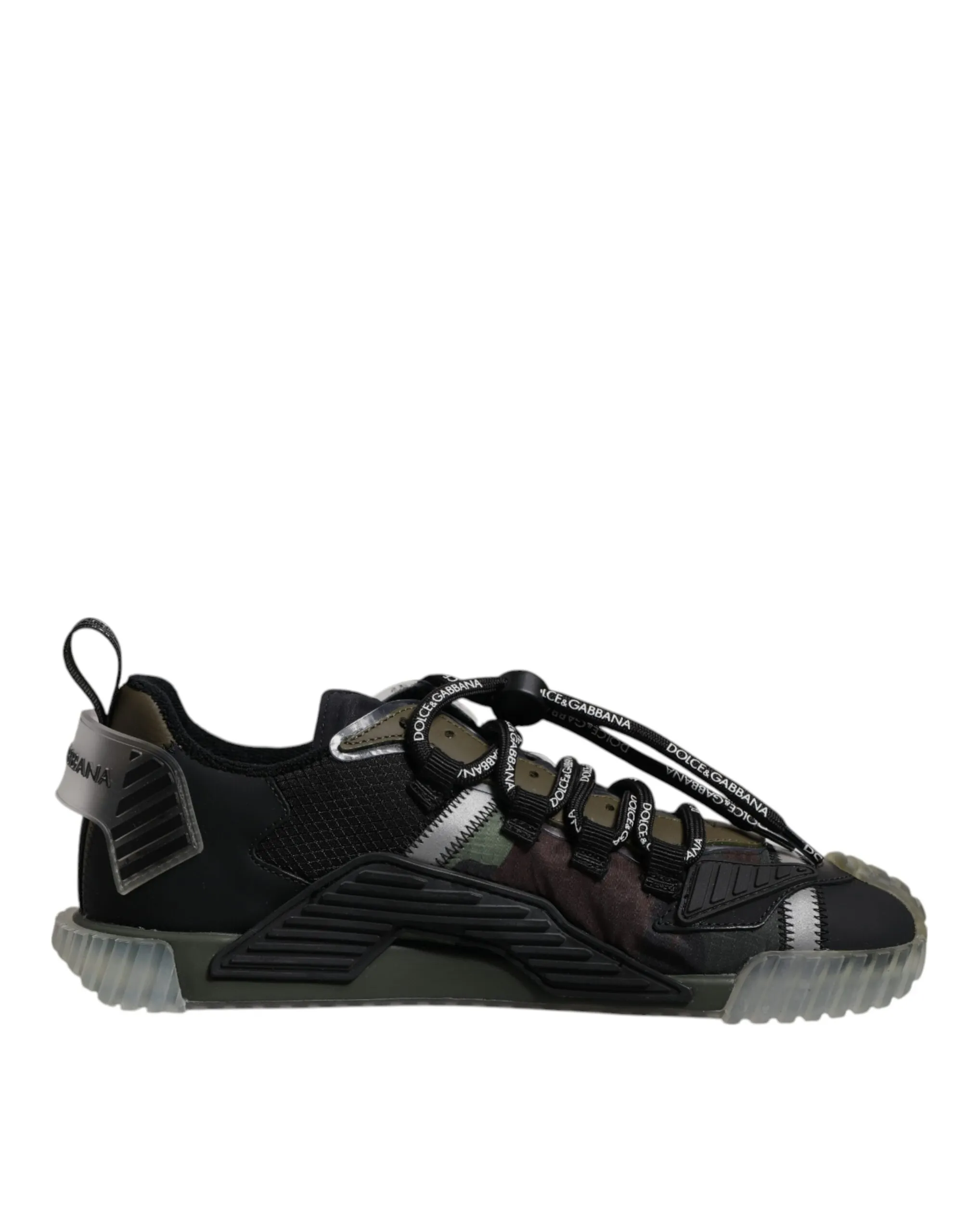 Dolce & Gabbana Men's Black Green Camo NS1 Low Top Sneakers Shoes