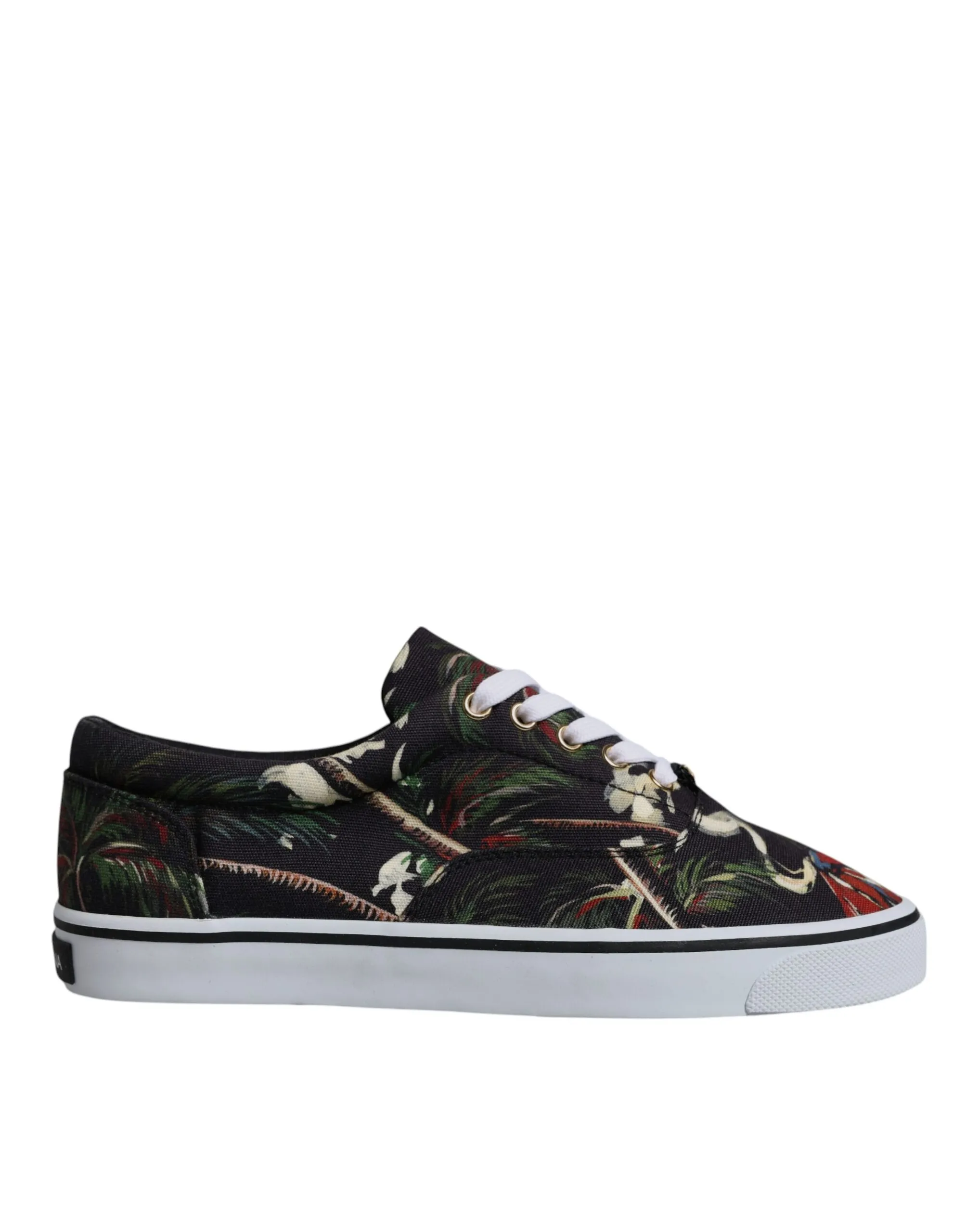Dolce & Gabbana Men's Black Tropical Print Low Top Sneakers Shoes