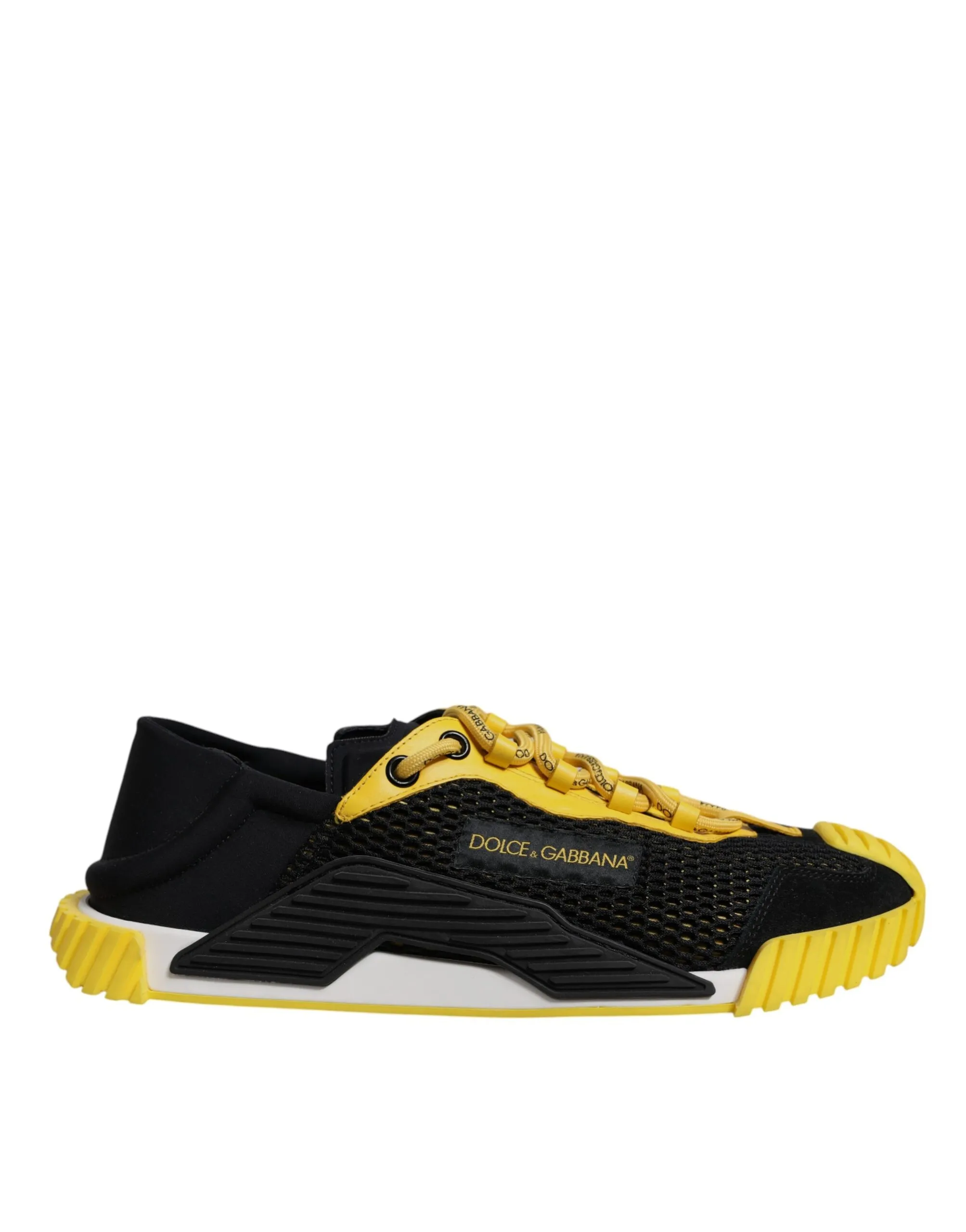 Dolce & Gabbana Men's Black Yellow Low Top NS1 Sneakers Shoes