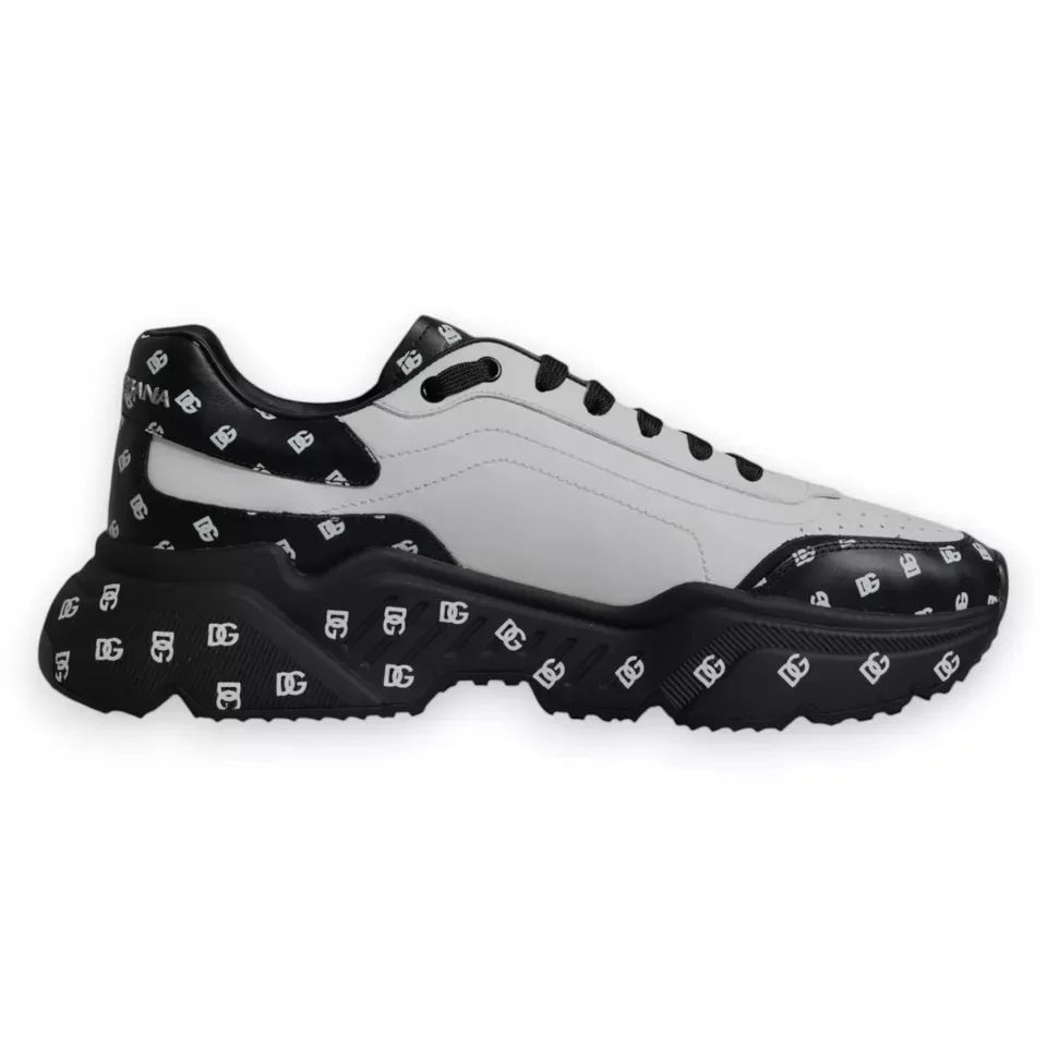Dolce & Gabbana Men's Black White Logo Monogram Daymaster Sneakers Shoes