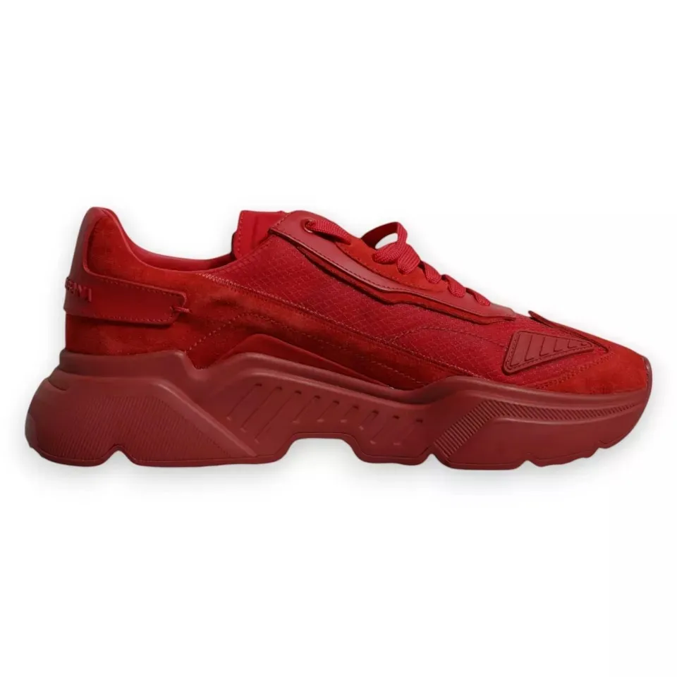 Dolce & Gabbana Men's Red Leather Daymaster Low Top Sneakers Shoes