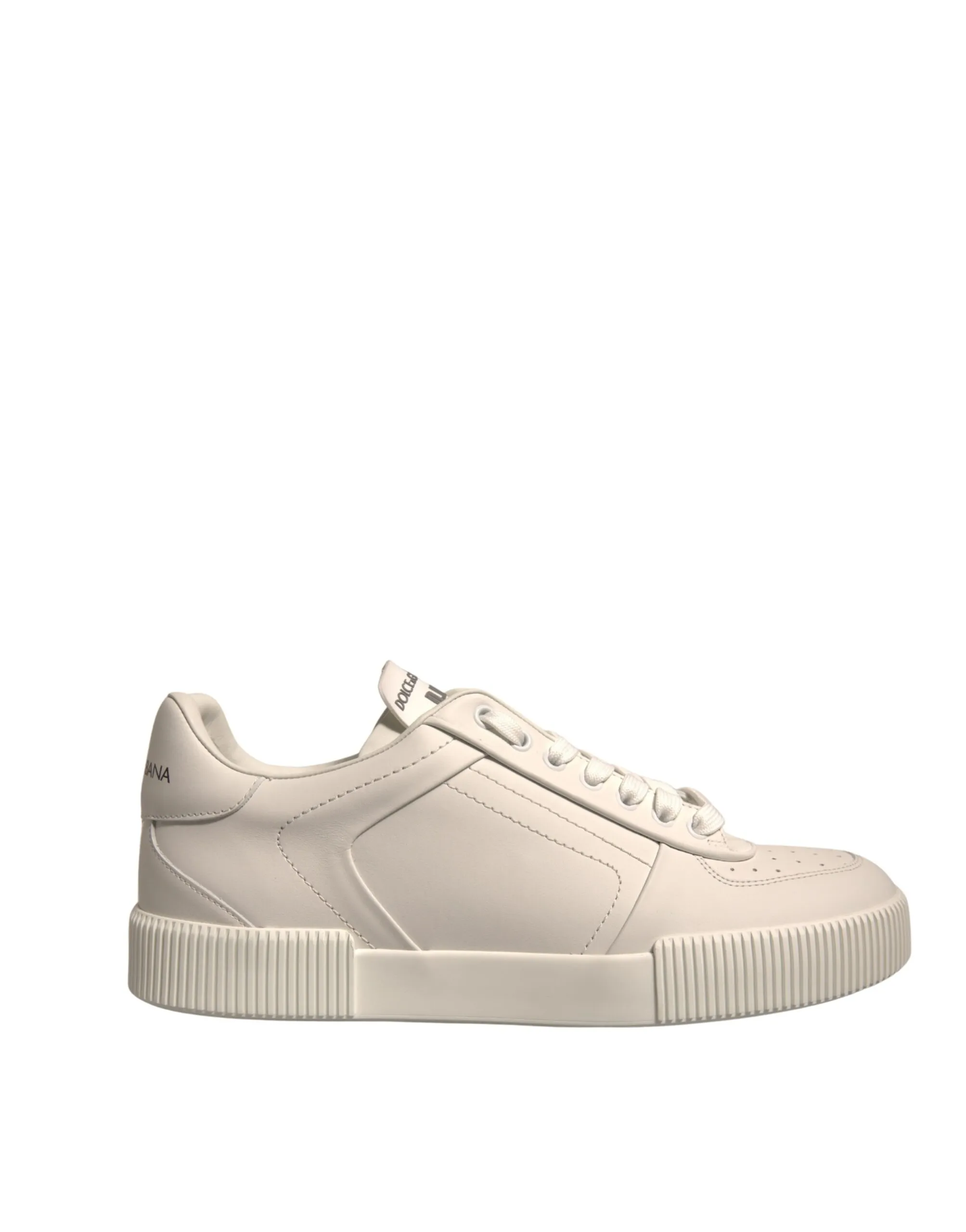 Dolce & Gabbana Men's White Miami Leather Low Top Sneakers Shoes