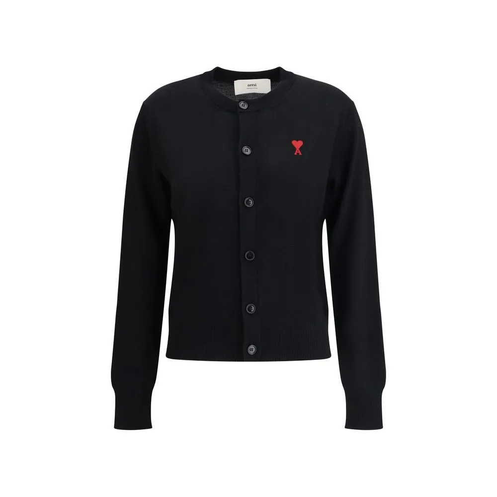 Ami Paris Women's Wool logo Cardigan