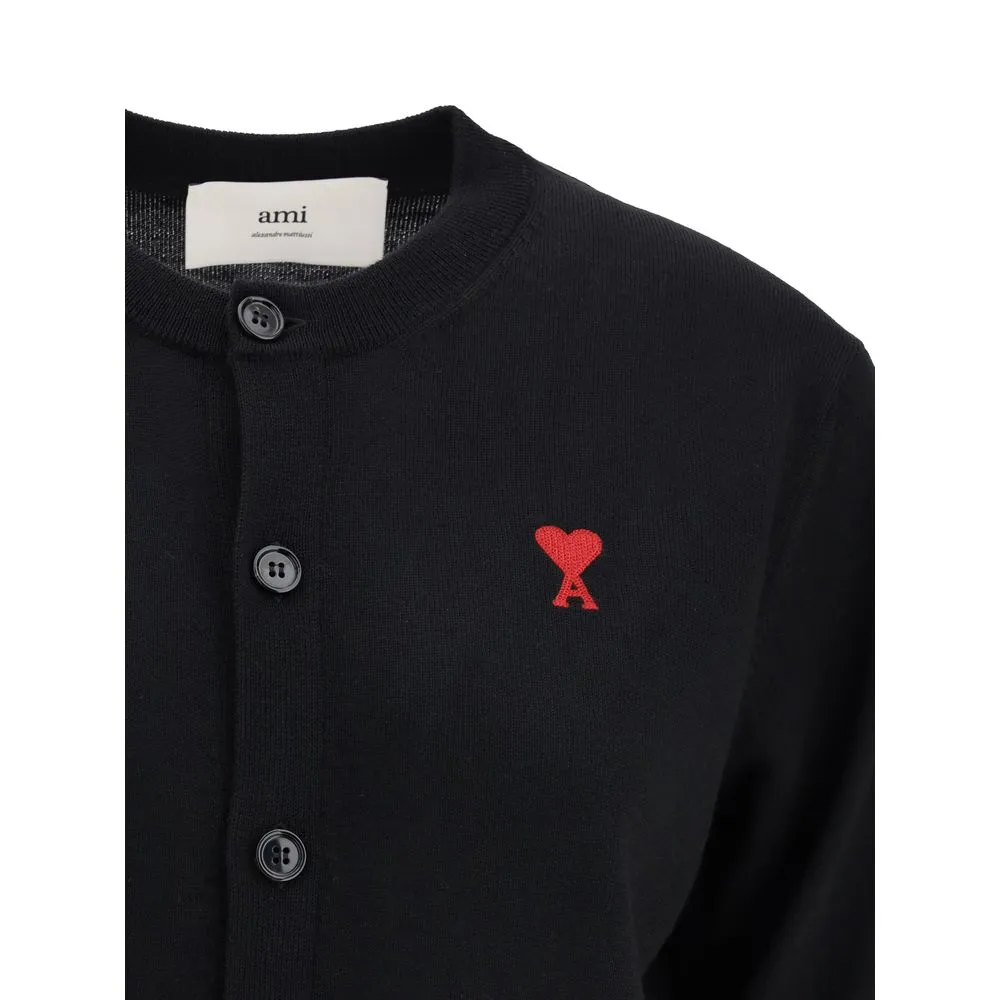 Ami Paris Women's Wool logo Cardigan