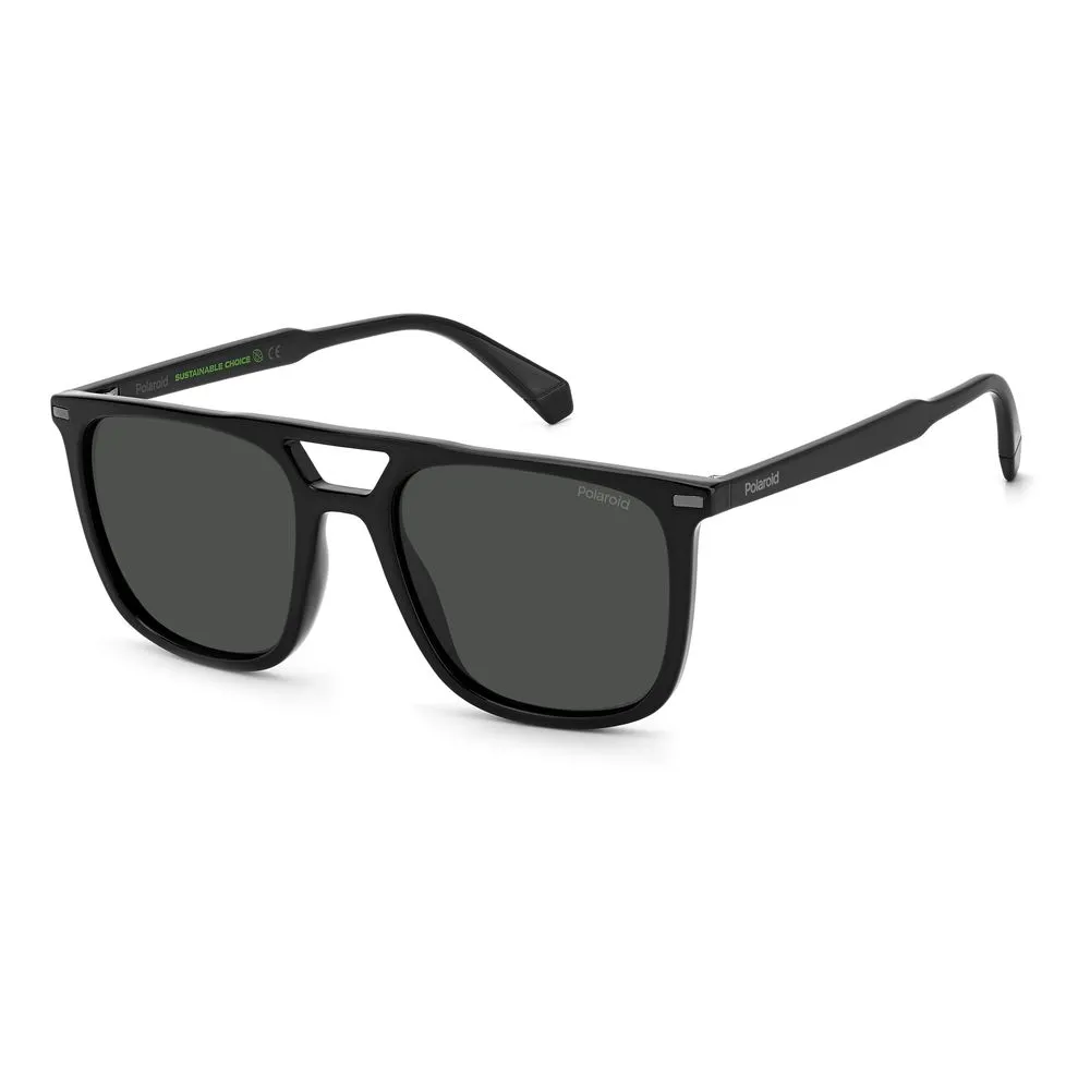 Polaroid Men's Black Polyester Polyester-Polyester Sunglasses