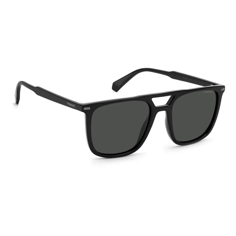 Polaroid Men's Black Polyester Polyester-Polyester Sunglasses