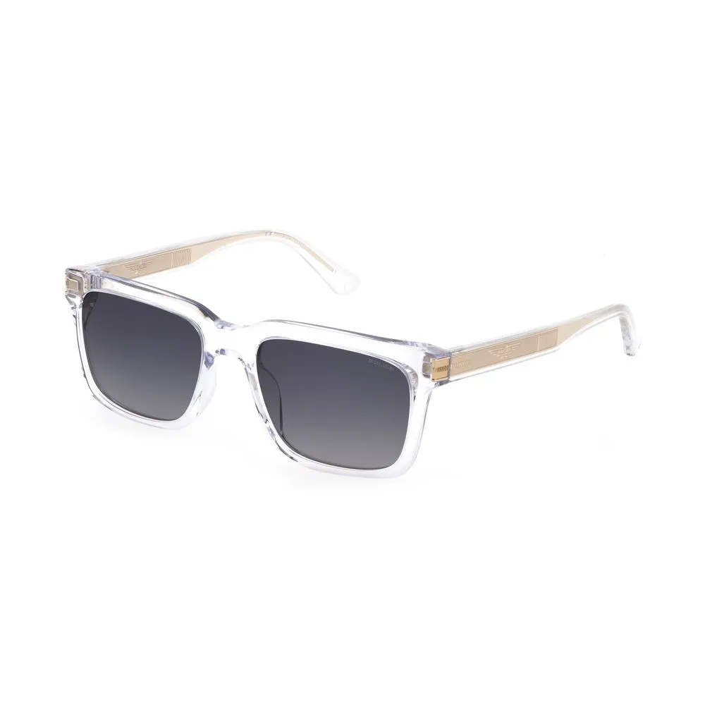 Police Men's Gray Plastic Sunglasses