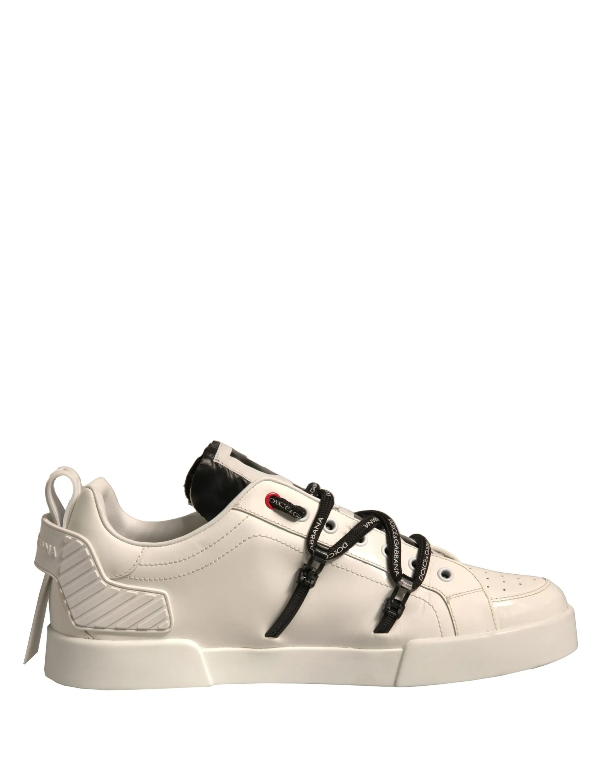 Dolce & Gabbana Men's White Leather Portofino Low Top Sneakers Shoes