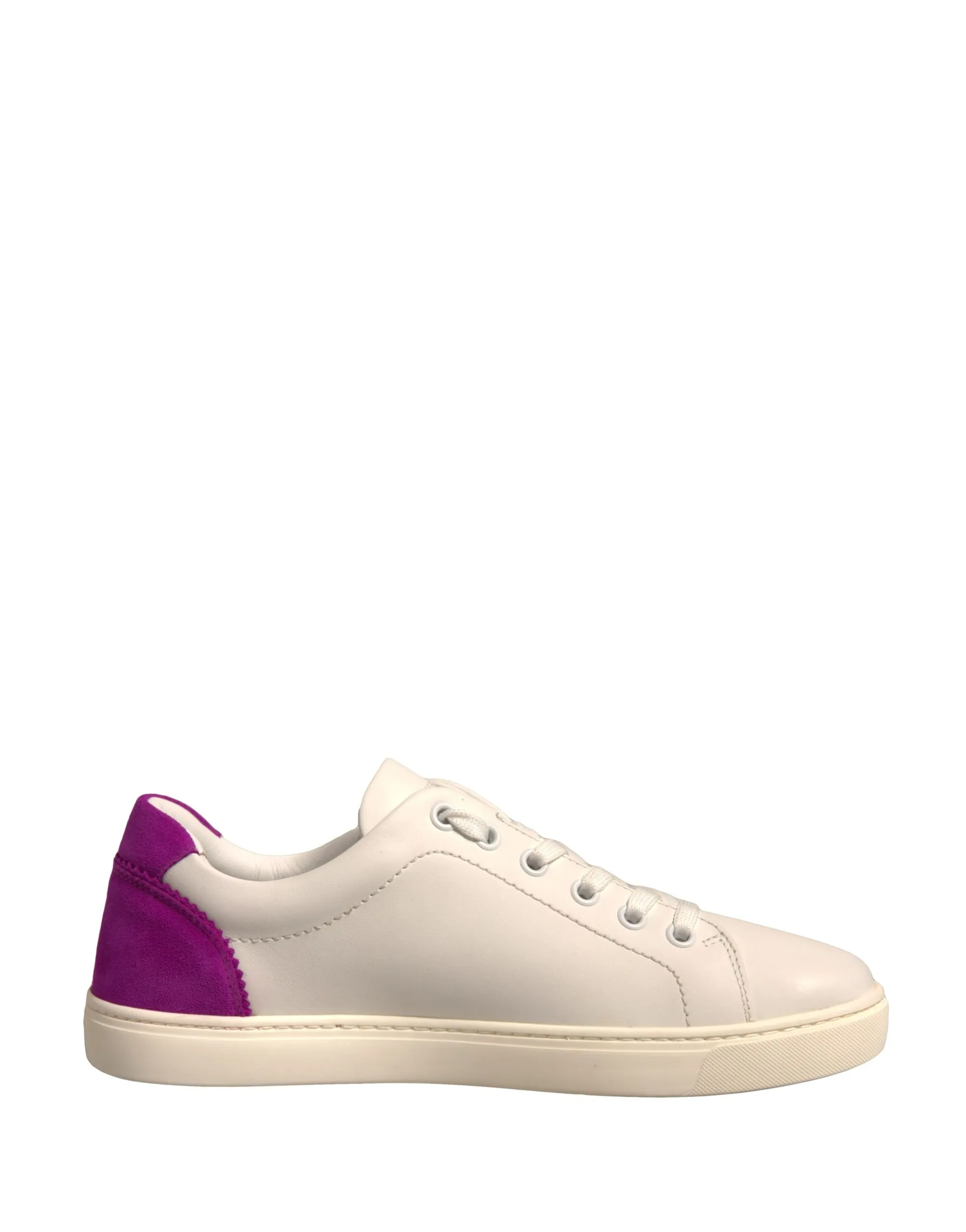 Dolce & Gabbana Women's White Suede Leather Low Top Sneakers Shoes