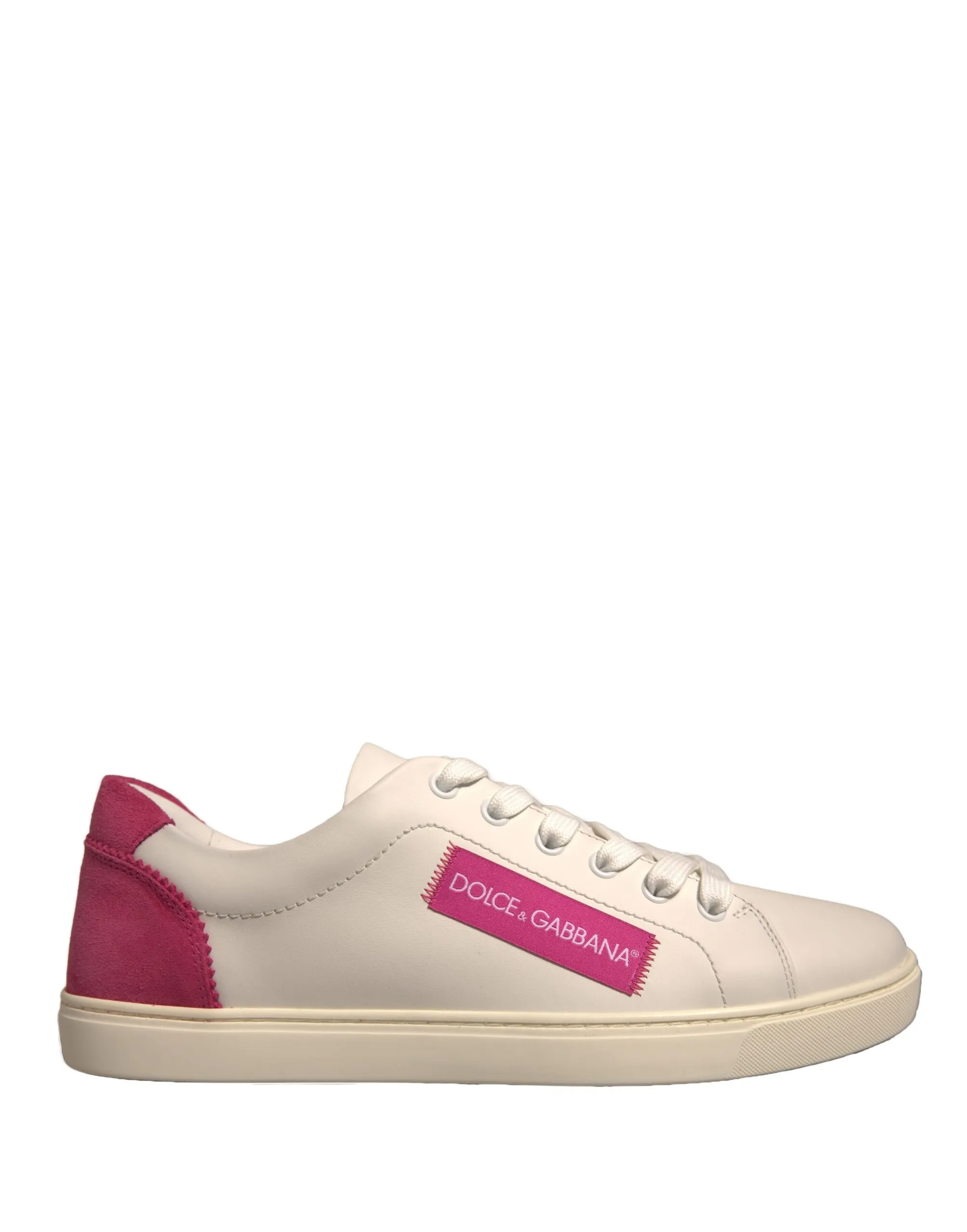 Dolce & Gabbana Women's White Suede Leather Low Top Sneakers Shoes