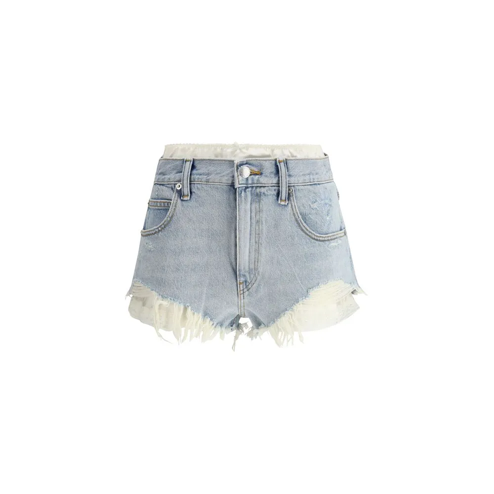 Alexander Wang Women's Denim Shorts with silk insert