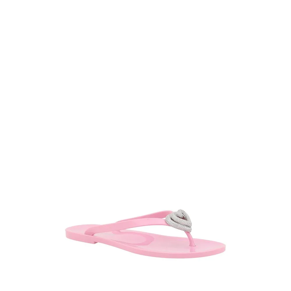 MACH & MACH Women's Flip-flop Sandals with double heart