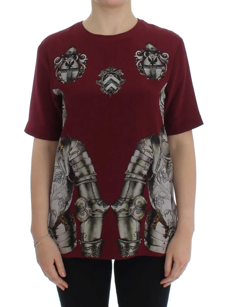Dolce & Gabbana Women's Enchanted Sicily Silk Blouse with Knight Print