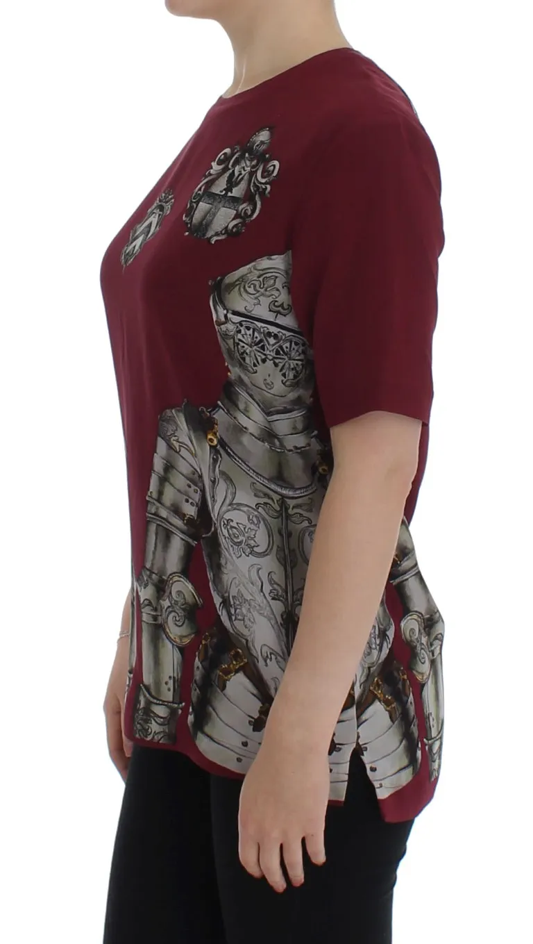 Dolce & Gabbana Women's Enchanted Sicily Silk Blouse with Knight Print