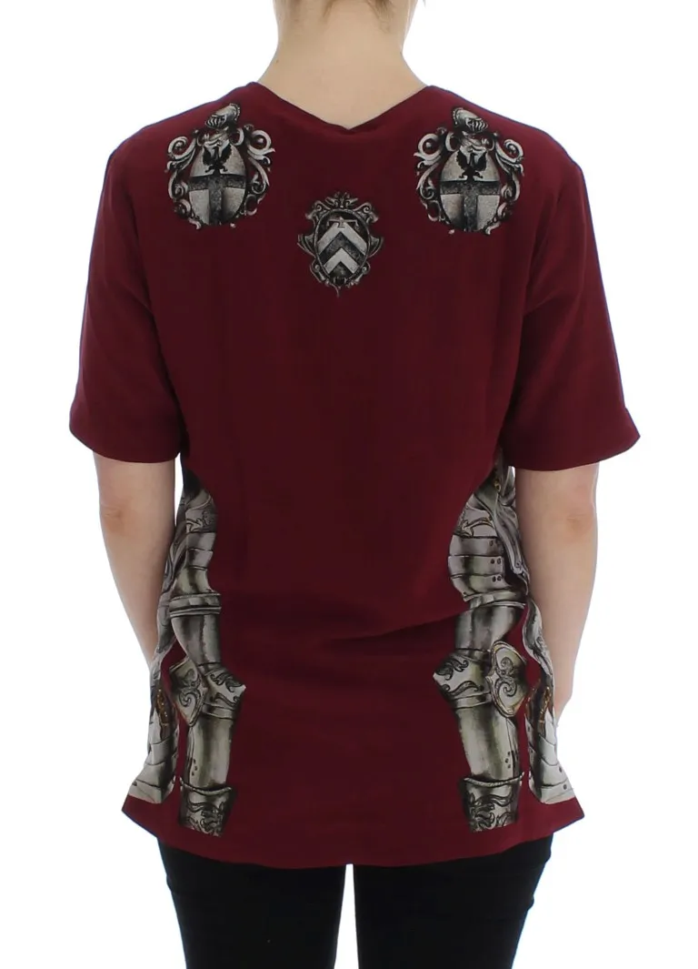 Dolce & Gabbana Women's Enchanted Sicily Silk Blouse with Knight Print