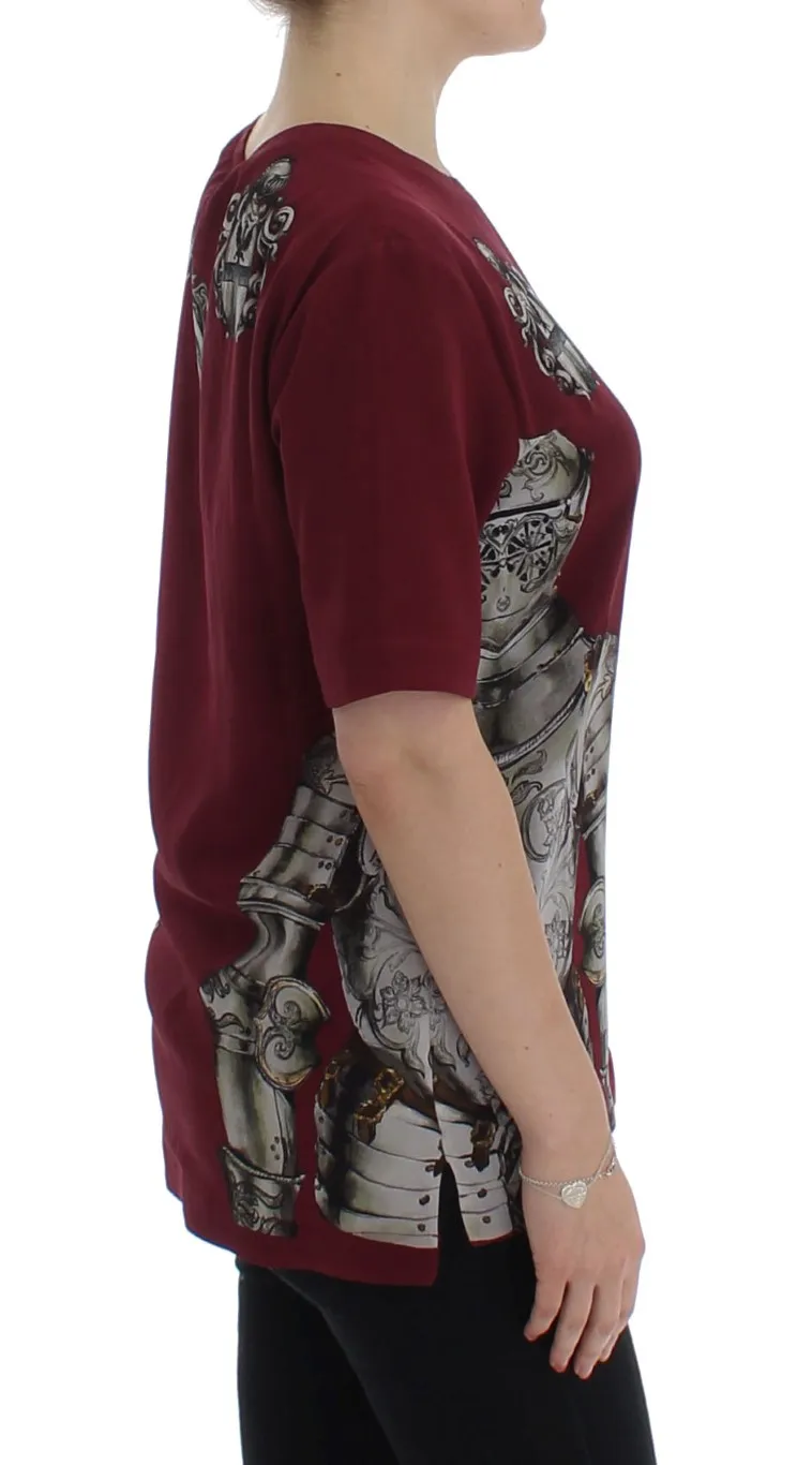 Dolce & Gabbana Women's Enchanted Sicily Silk Blouse with Knight Print