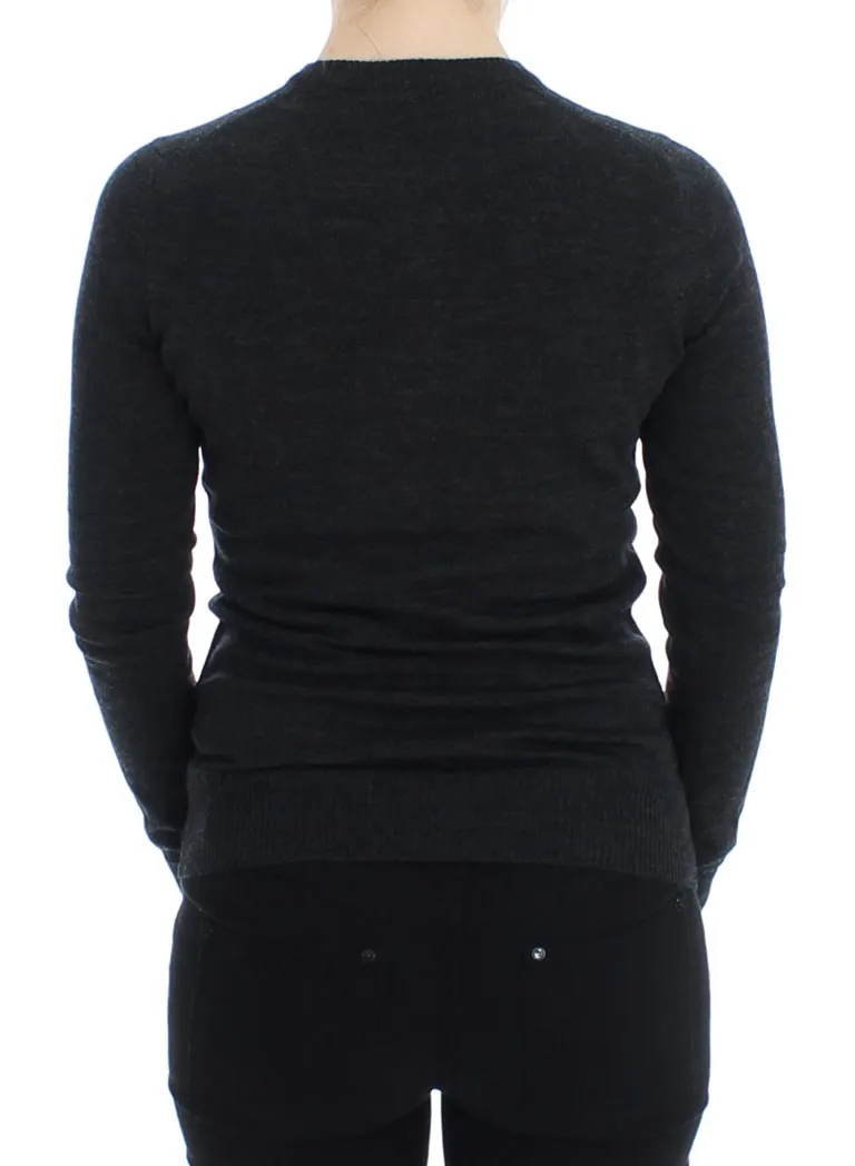 Dolce & Gabbana Women's Elegant Gray Wool Cardigan Sweater