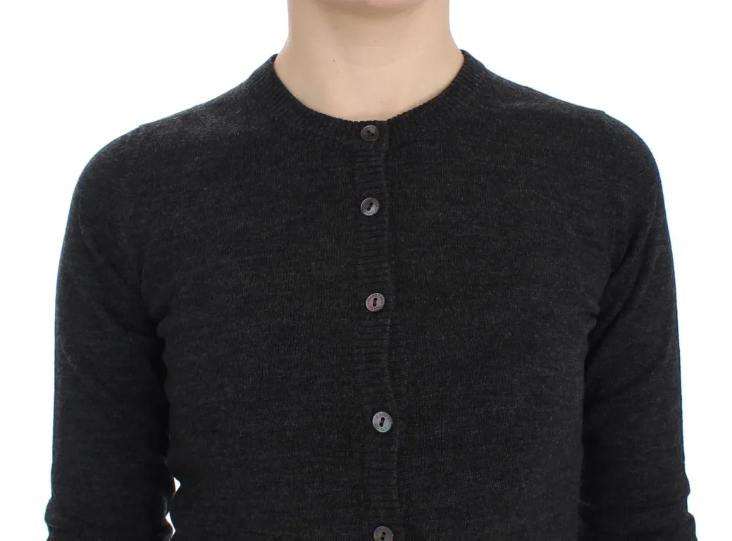 Dolce & Gabbana Women's Elegant Gray Wool Cardigan Sweater