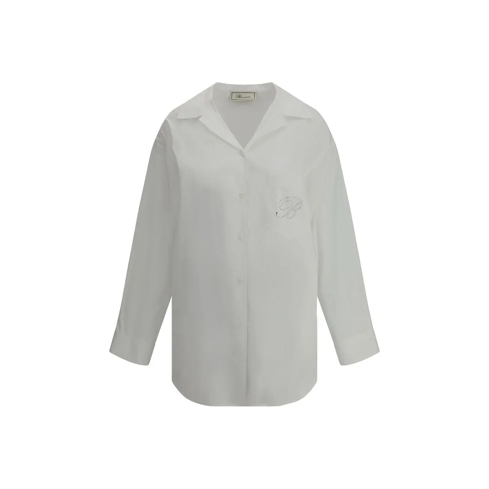 Blumarine Women's Shirt with strassed logo