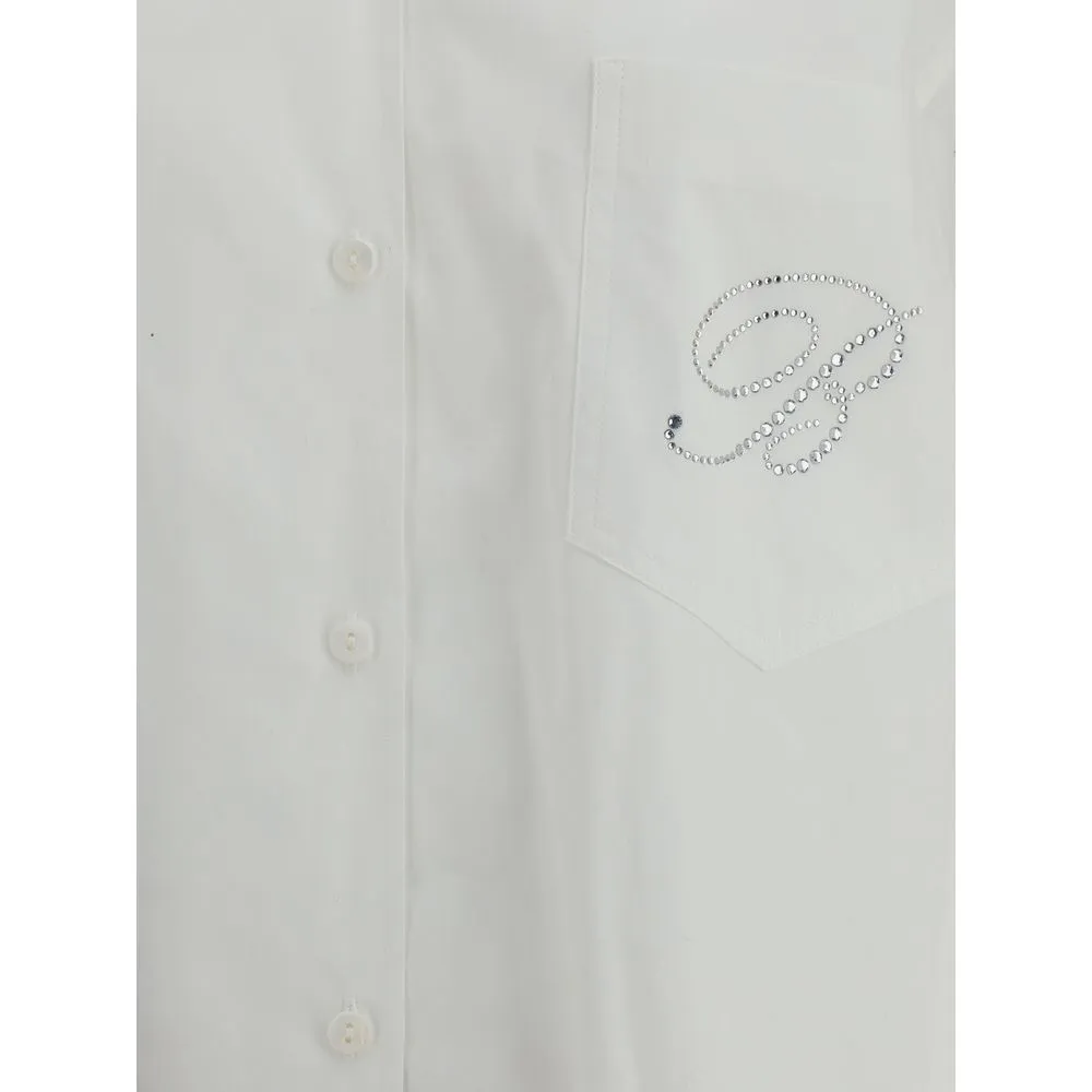Blumarine Women's Shirt with strassed logo