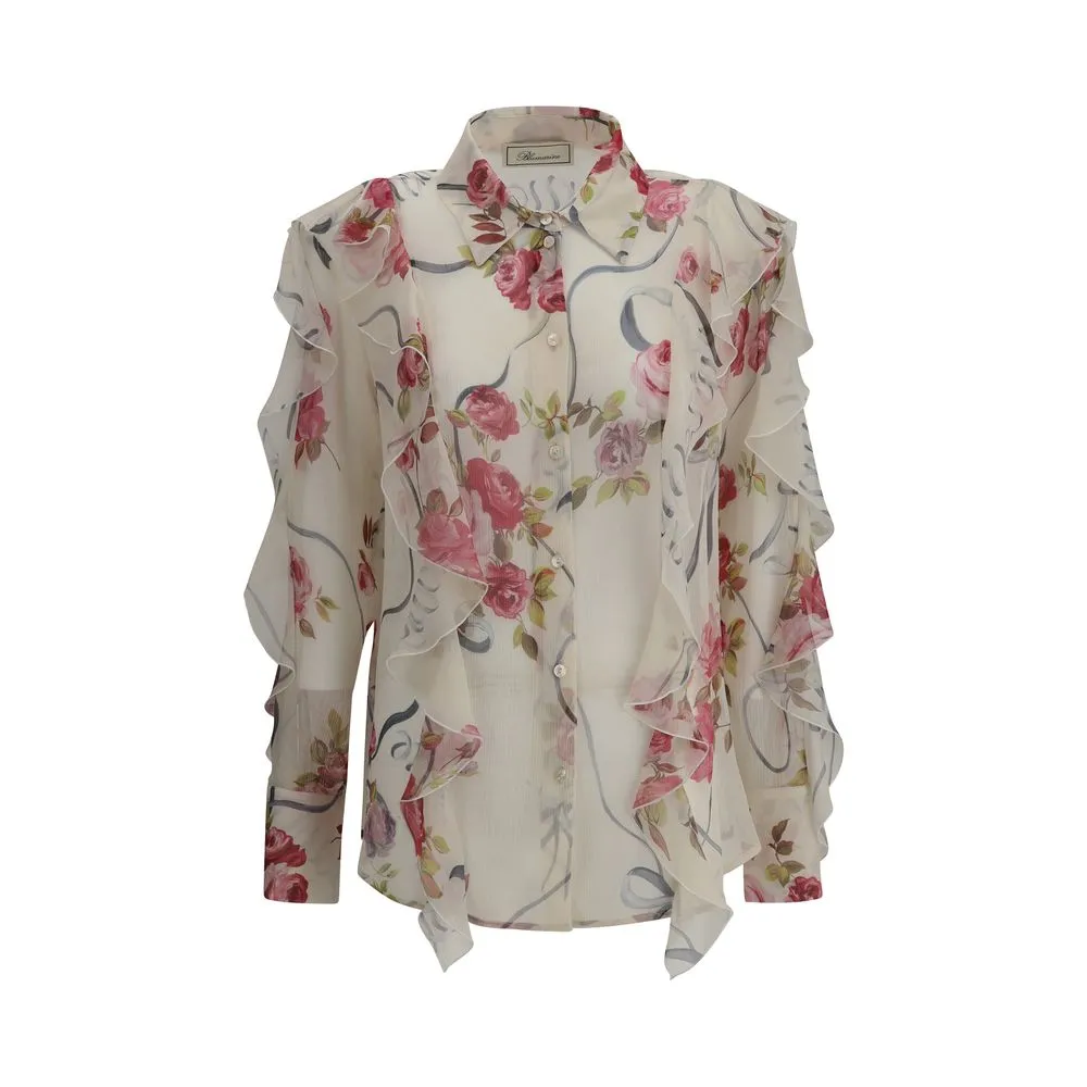 Blumarine Women's Floral silk chiffon Shirt