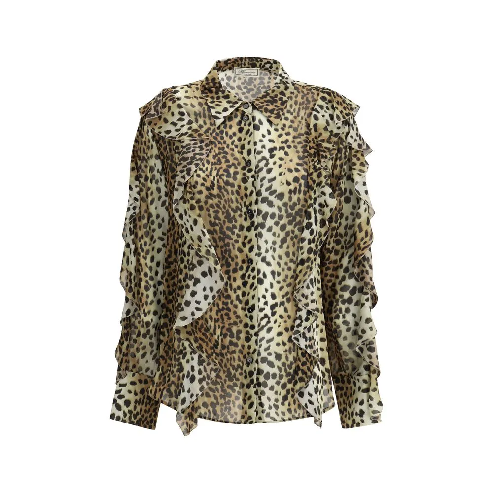 Blumarine Women's Silk chiffon leopard Shirt