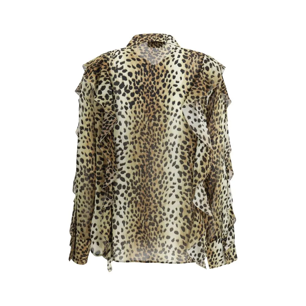 Blumarine Women's Silk chiffon leopard Shirt