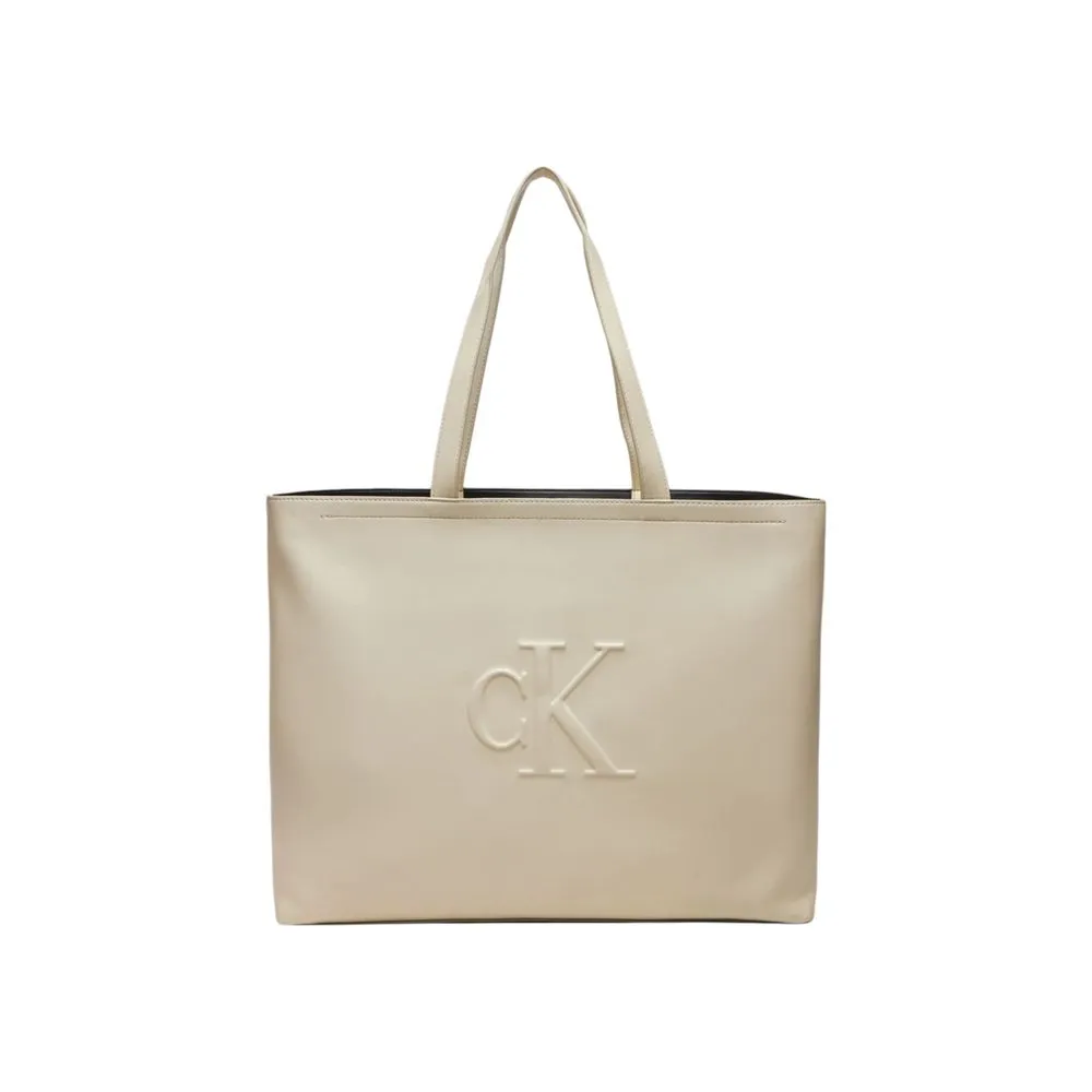 Calvin Klein Women's Cream Polyethylene Handbag