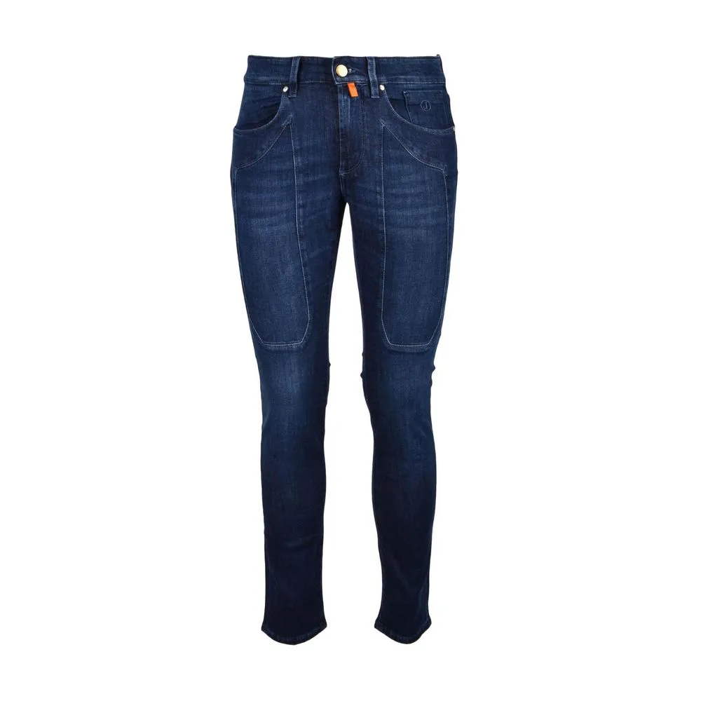 Jeckerson Men's Blue Cotton Jeans & Pant