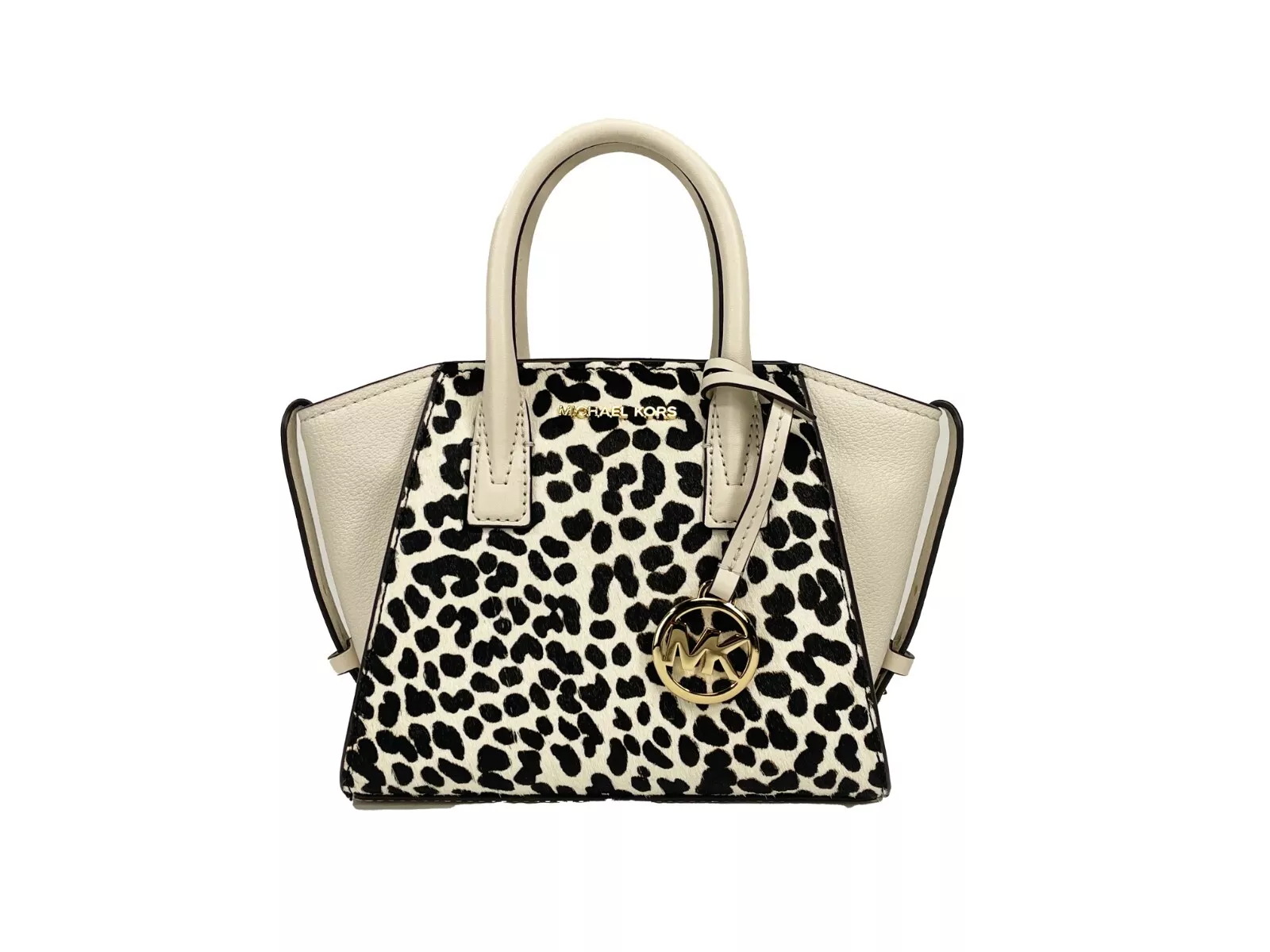 Michael Kors Women's Avril XS Cream Cheetah Satchel Crossbody Bag Purse