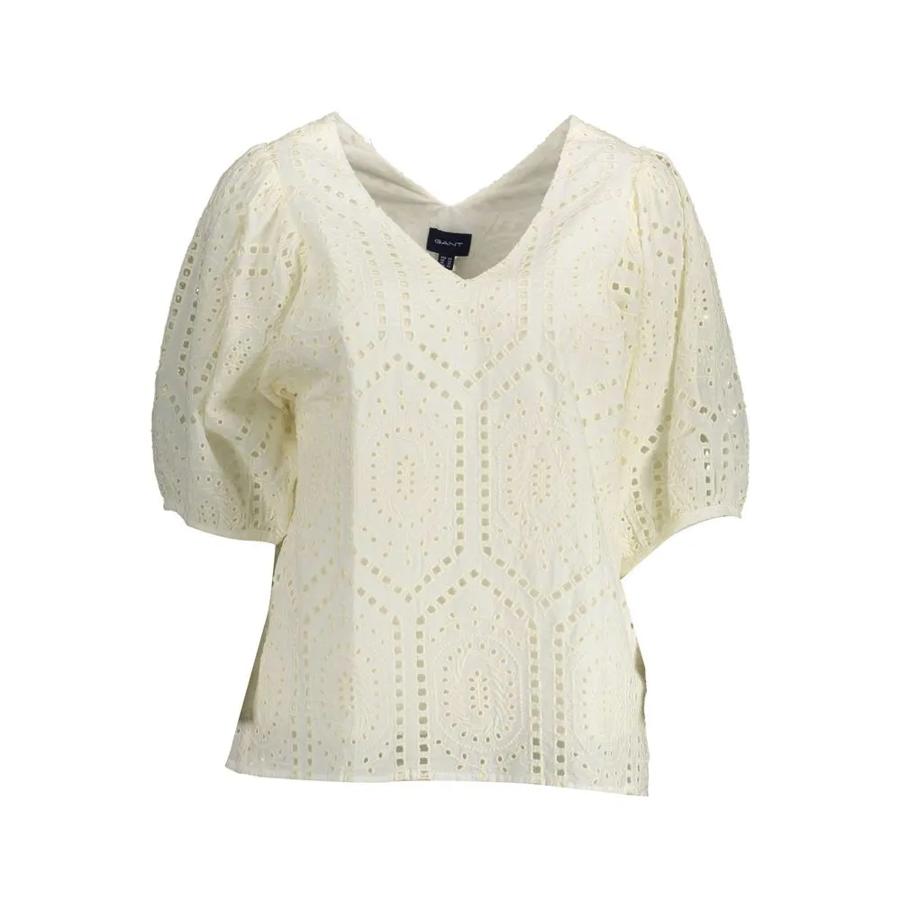 Gant White Cotton Women T-Shirt