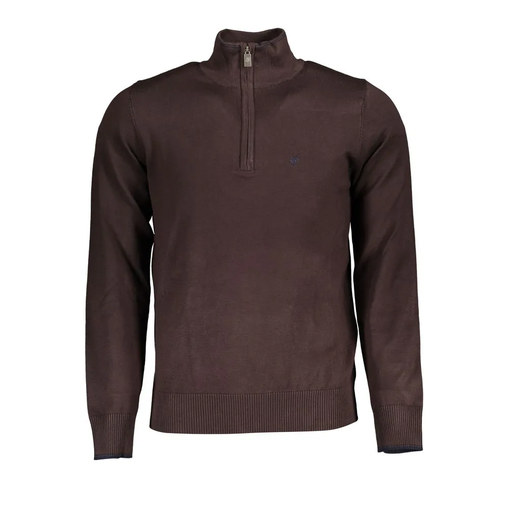 U.S. Grand Polo Men's Elegant Half Zip Sweater with Embroidery