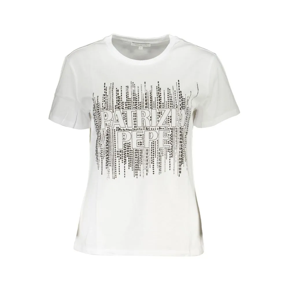 Patrizia Pepe Women's Elegant Short Sleeve Crew Neck Tee with Logo