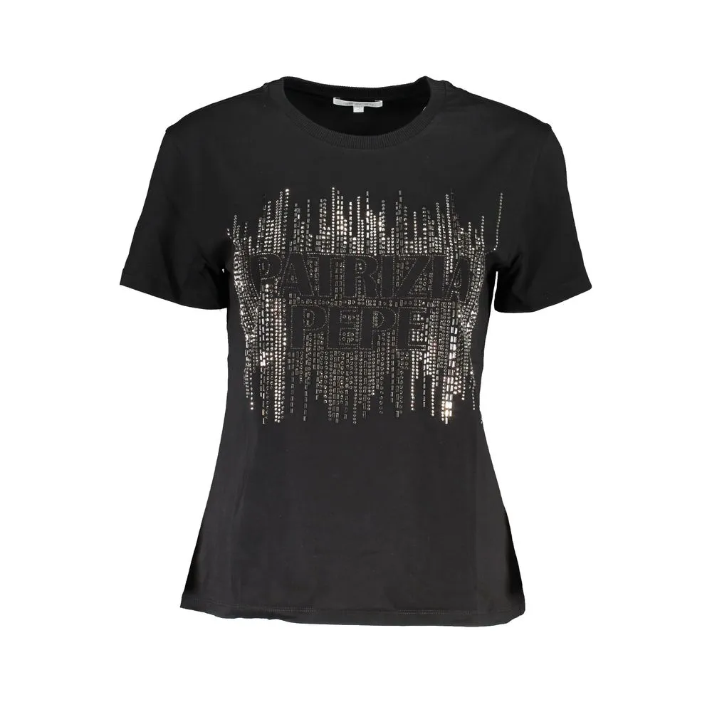 Patrizia Pepe Women's Chic Contrast Crew Neck Cotton Tee