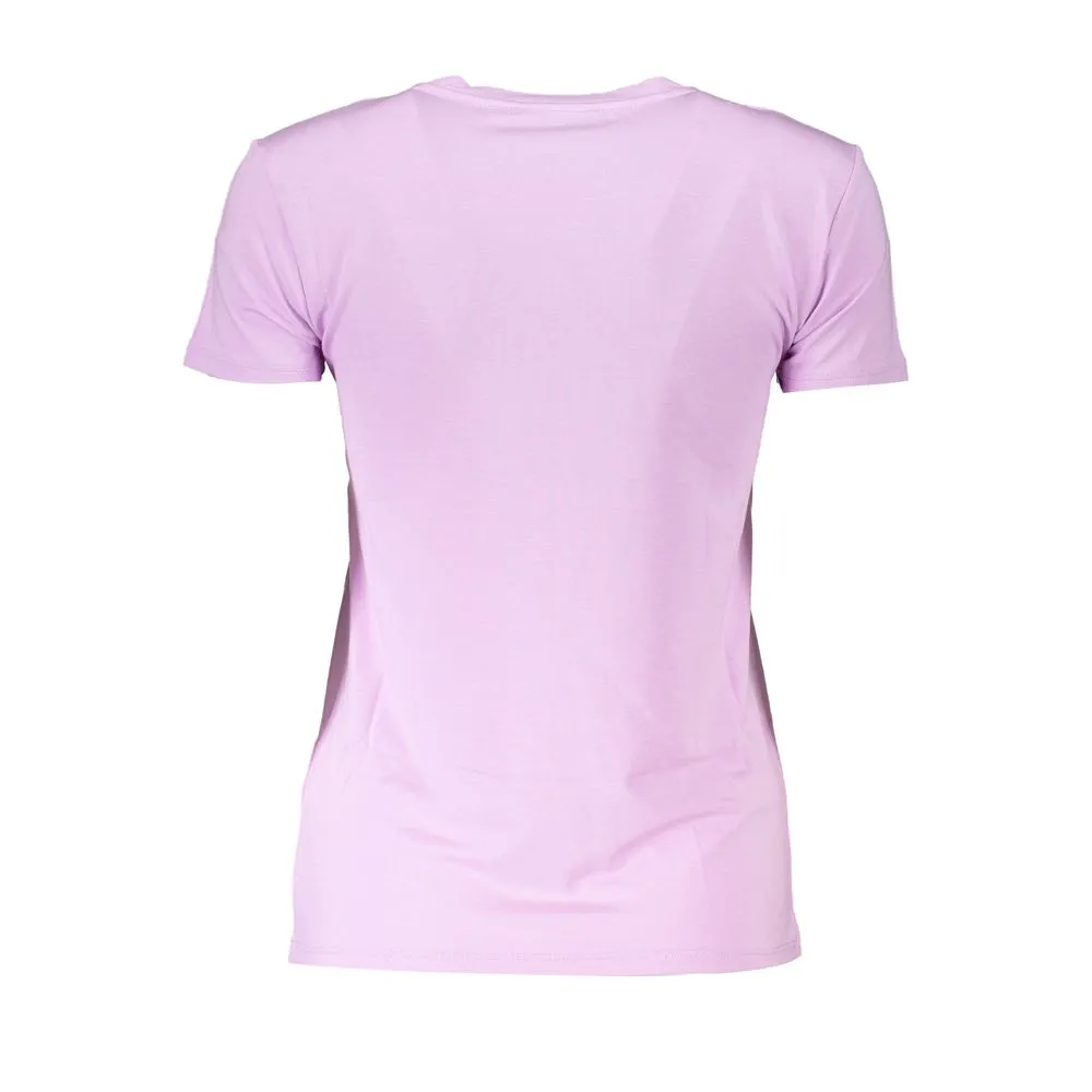 Patrizia Pepe Women's Purple Rhinestone Crew Neck Tee