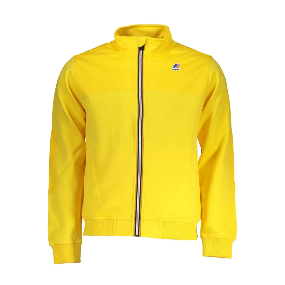 K-WAY Men's Sunshine Yellow Long-Sleeved Zip Sweatshirt
