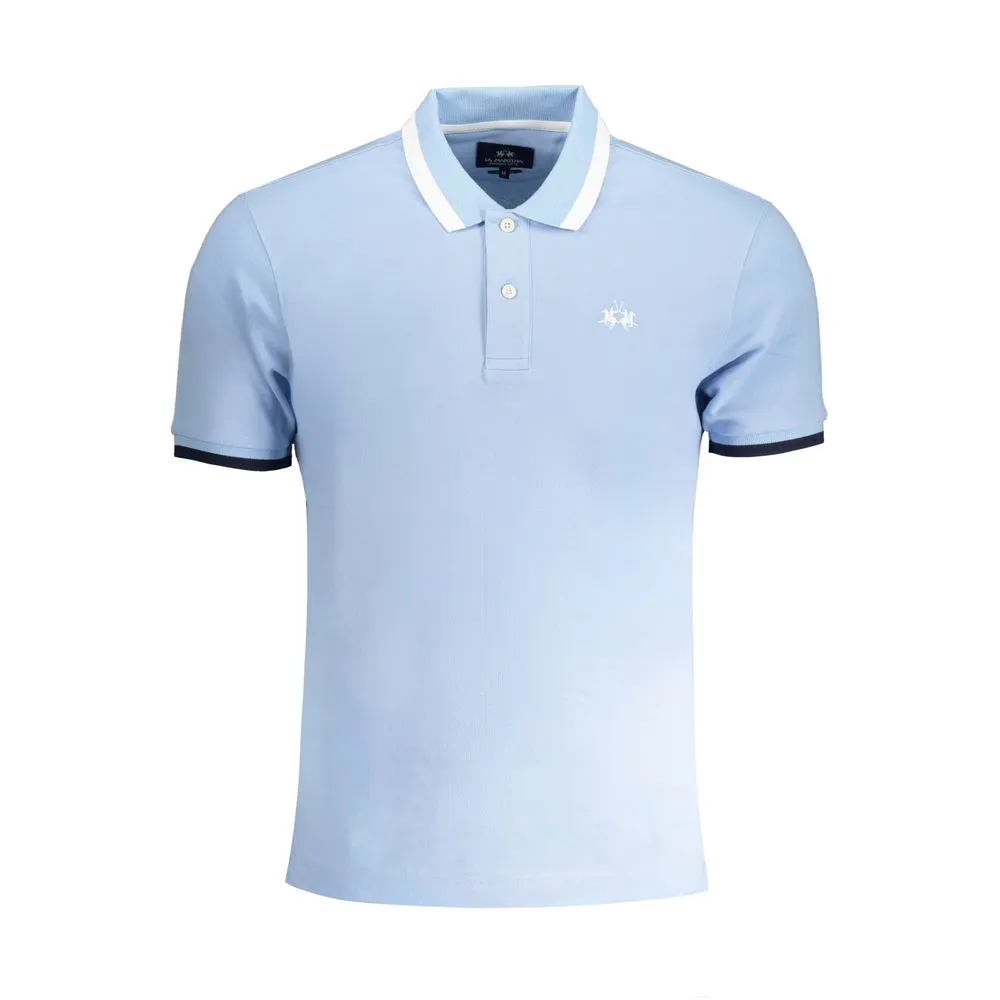La Martina Men's Light Blue Cotton Polo Shirt