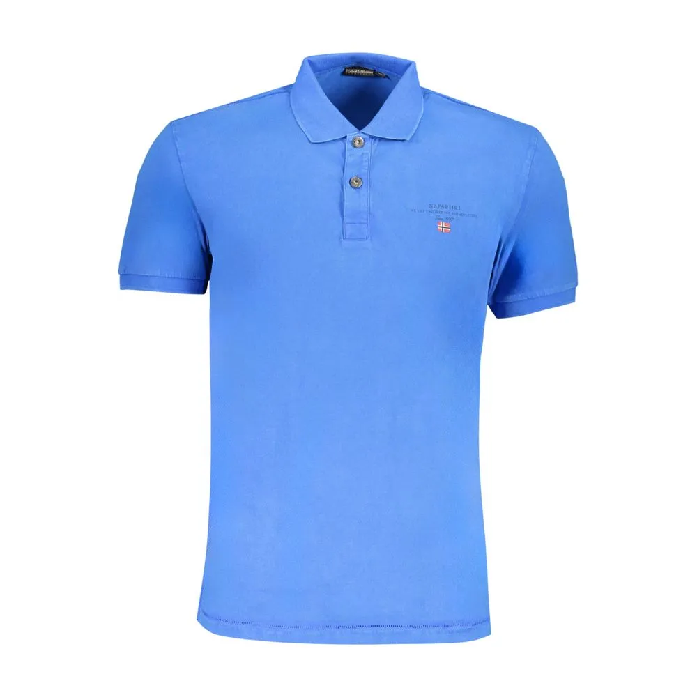 Napapijri Men's Blue Cotton Polo Shirt